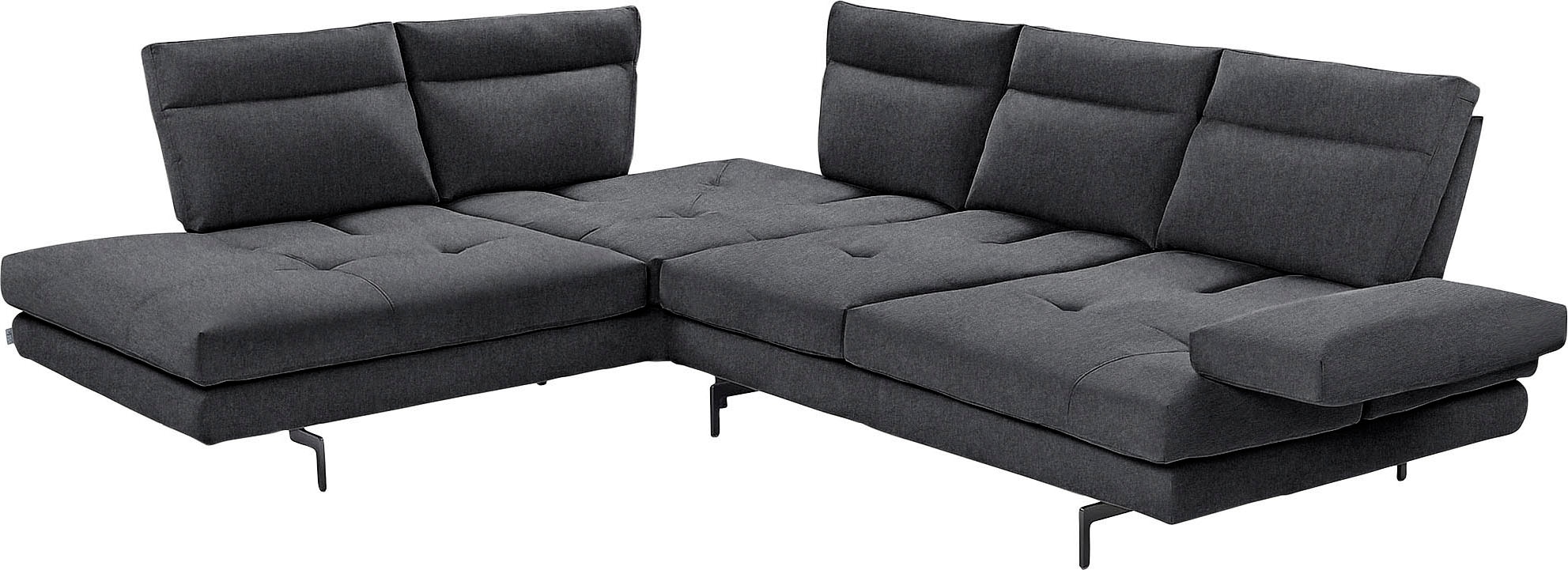 CALIA ITALIA Ecksofa »Toby Wing, L-Form, Designsofa mit sensationellem Sitzkomfort« Sitztiefenverstellung, funktionale Ecke, Füsse in schwarz matt