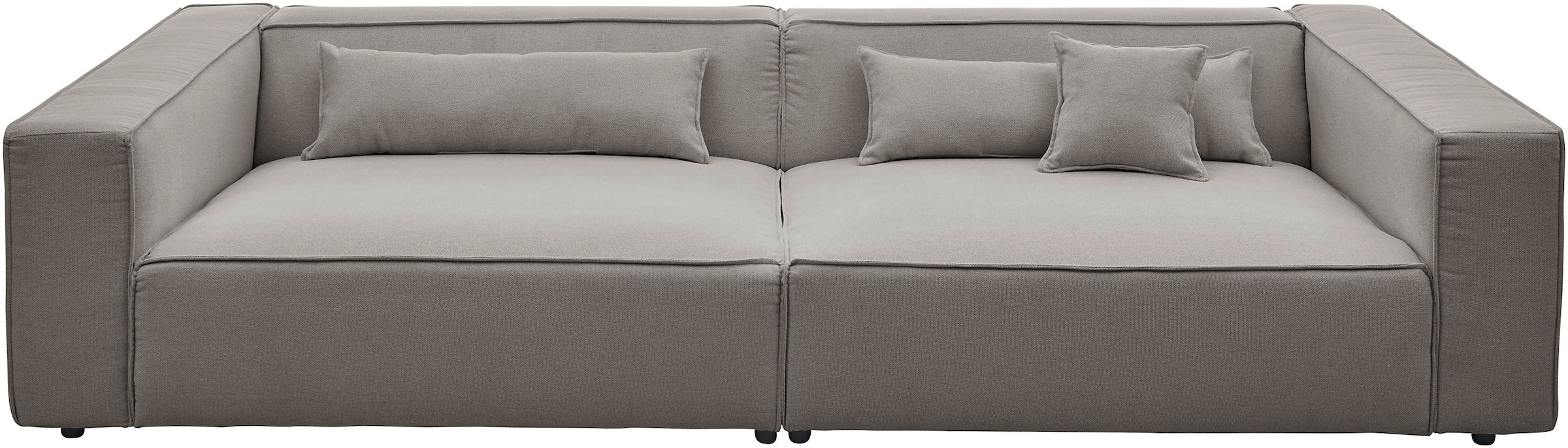 LeGer Home by Lena Gercke 3-Sitzer »PIARA XXL, Sofa mit Kedernaht in Cord, Leinenoptik o. Strukturstoff«, schwarze Füsse, bequemer Sitzkomfort, extra tiefe Sitzfläche
