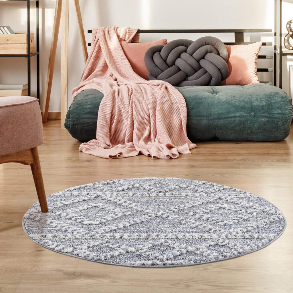 Image of Carpet City Hochflor-Teppich "Focus 3022" rund 20 mm Höhe Boho-Teppich, Hochtief-Muster/ 3D-Effekt, für Wohnzimmer, Schlafzimmer