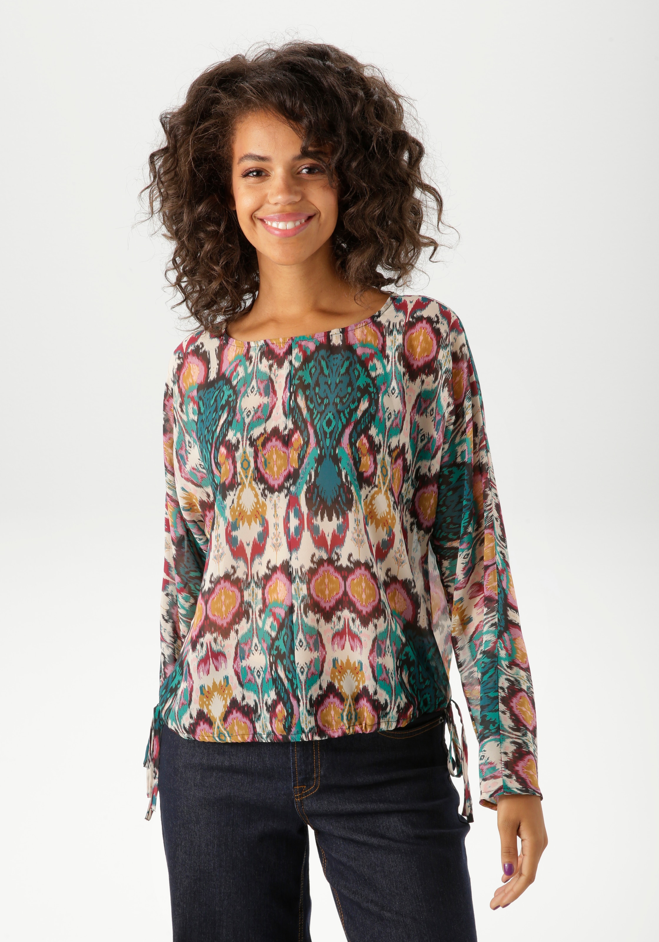 Image of Aniston CASUAL Schlupfbluse mit farbenfrohen Ethno-Druck - jedes Teil ein Unikat