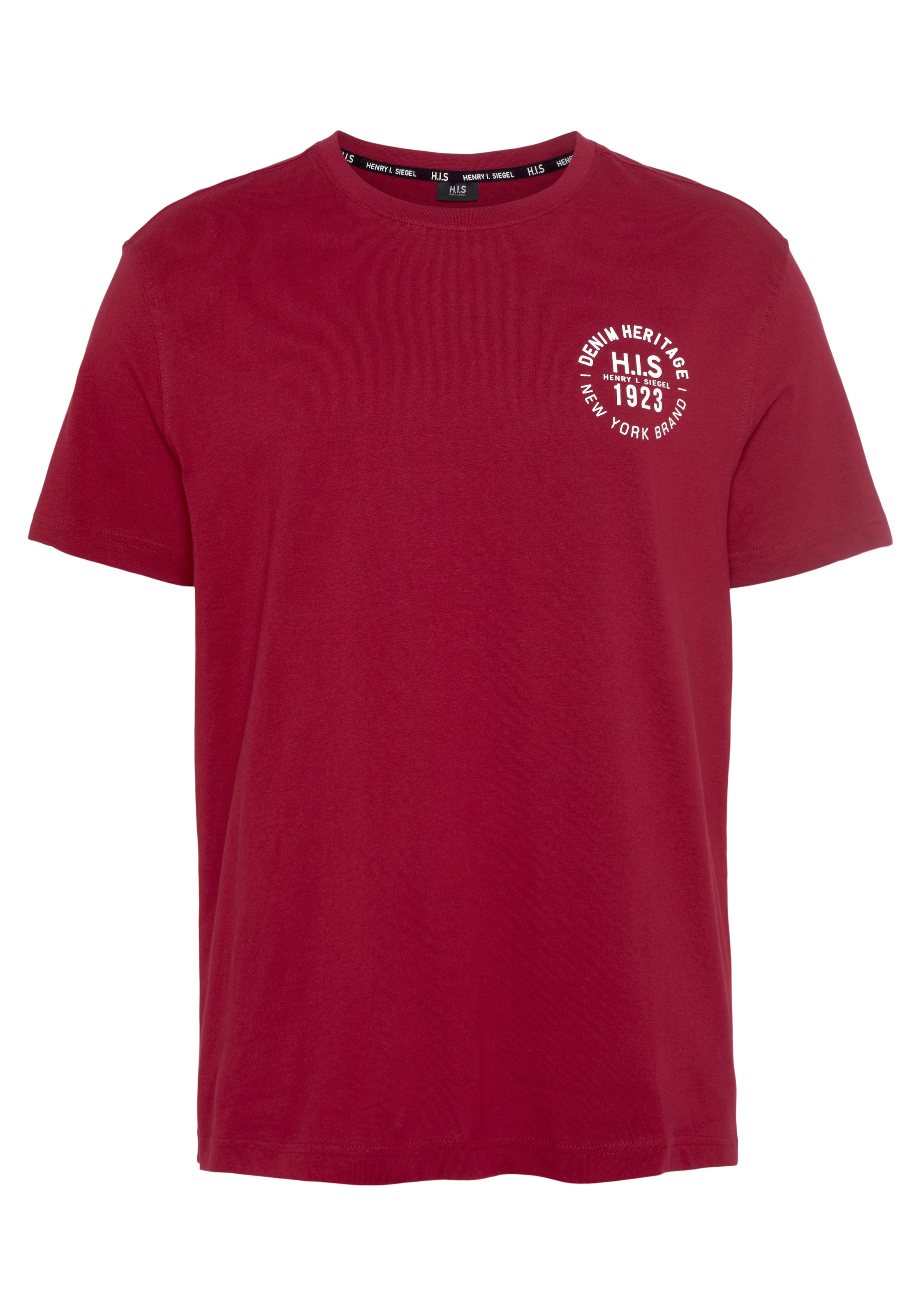 H.I.S T-Shirt Packung, 3er-Pack, 3 Stk. schmal geschnitten,  bedrucktes Design,  aus 100% Baumwolle