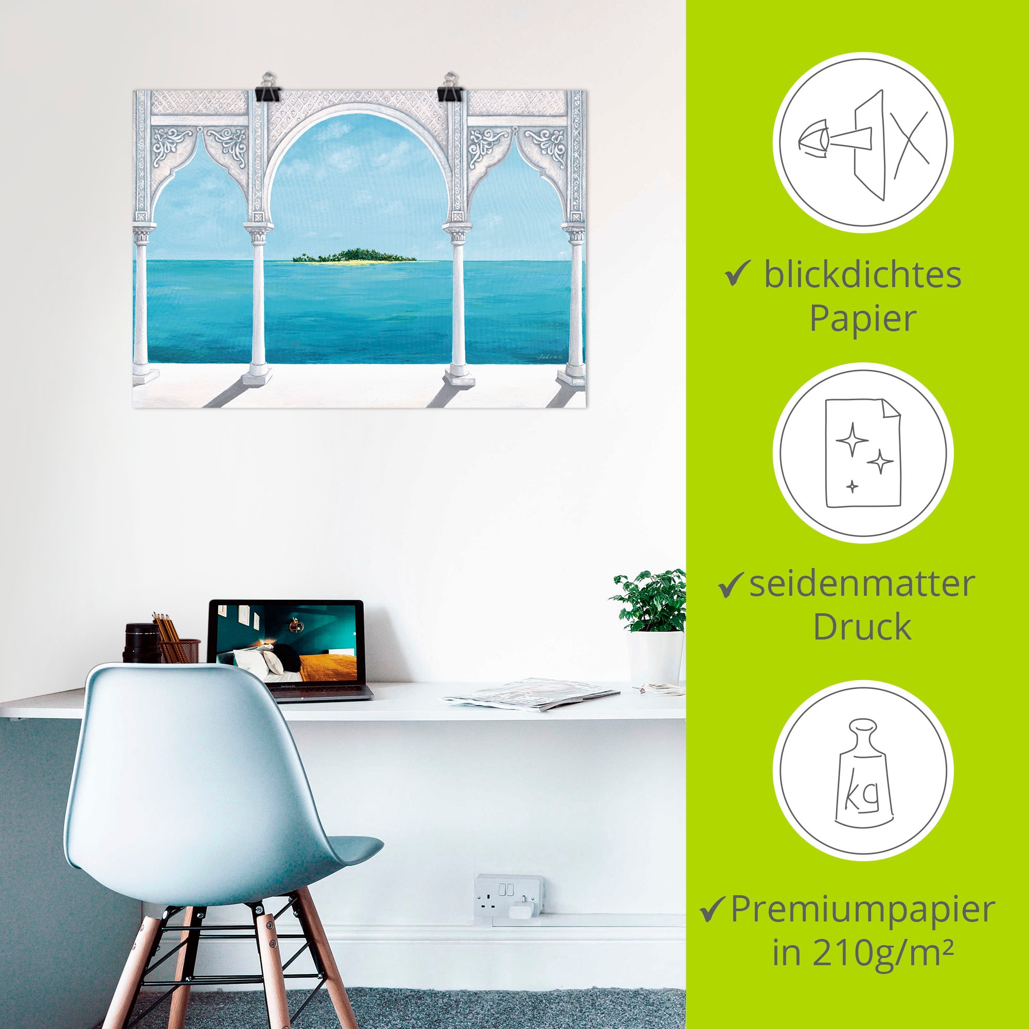 Artland Wandbild »Orientalische Karibik«, Fensterblick, (1 St.), als Leinwandbild, Poster in verschied. Grössen