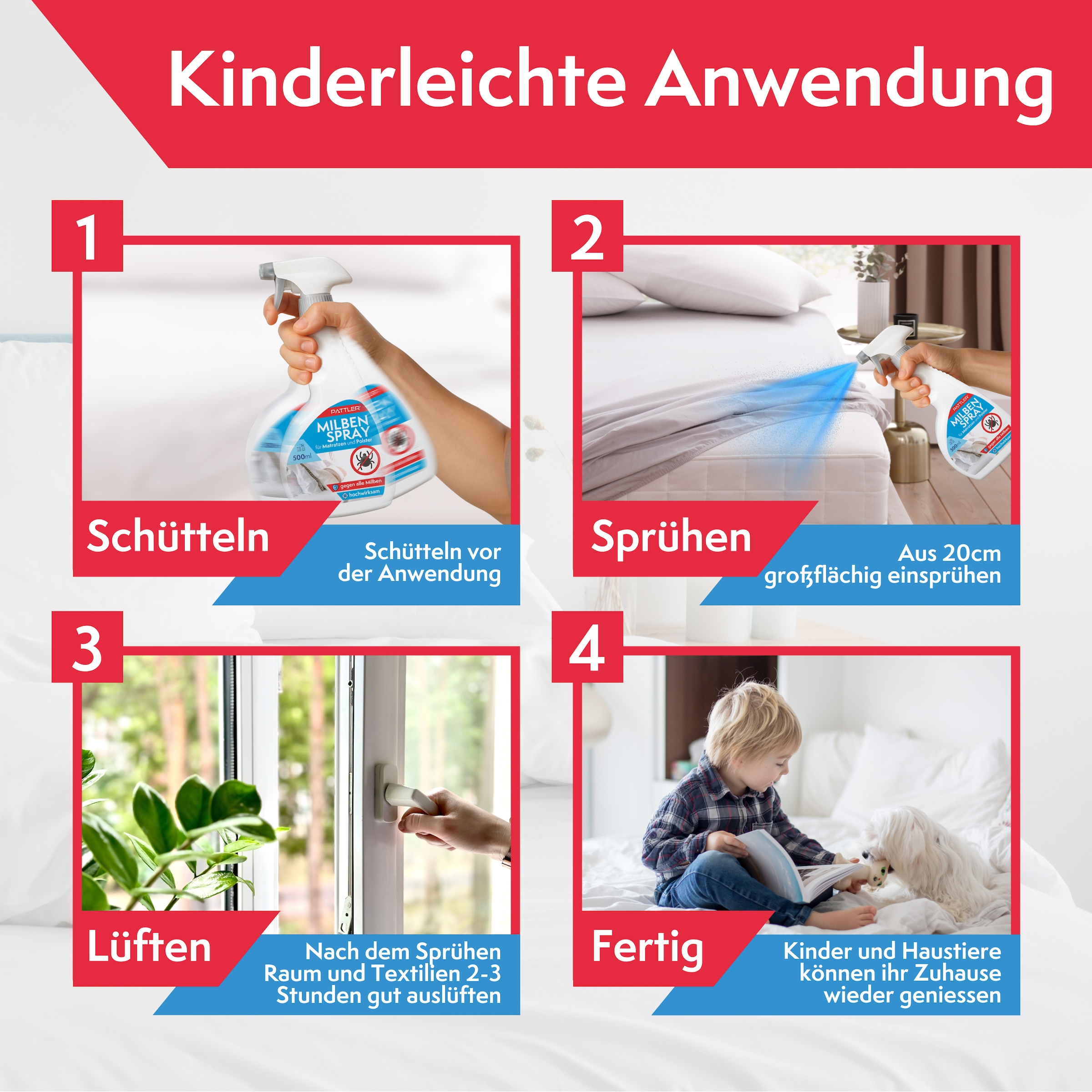 Pattler Spray acaricide »Optimiert für Matratzen & Textilien« 500 ml
