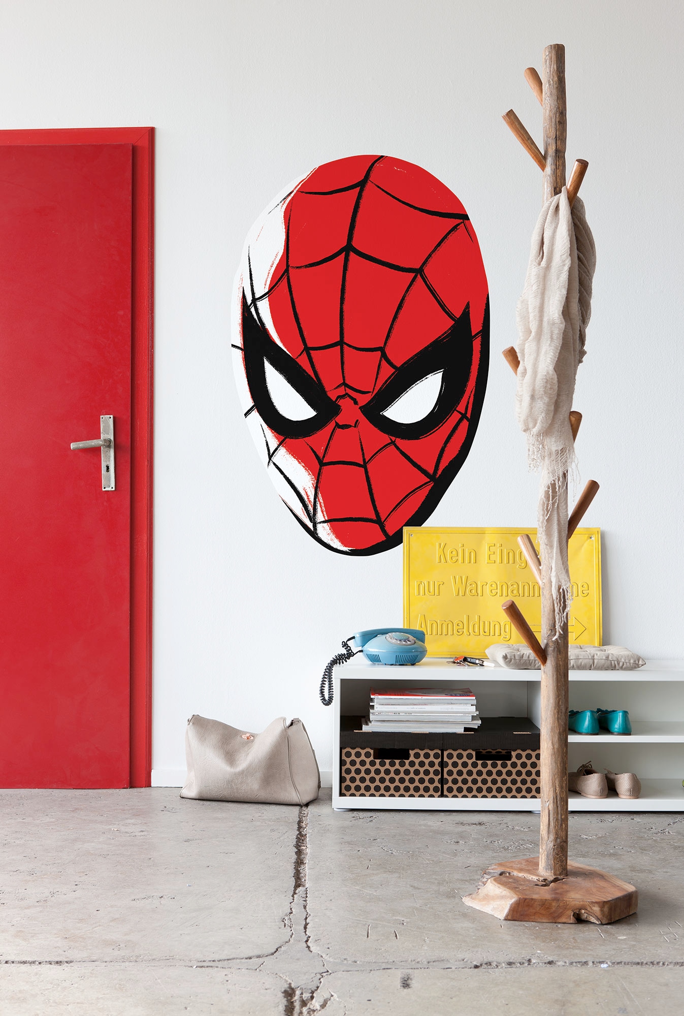Image of Komar Fototapete "Wandtattoo - Spider-Man Headshot - Grösse 125 x 125 cm" Comic bedruckt glatt