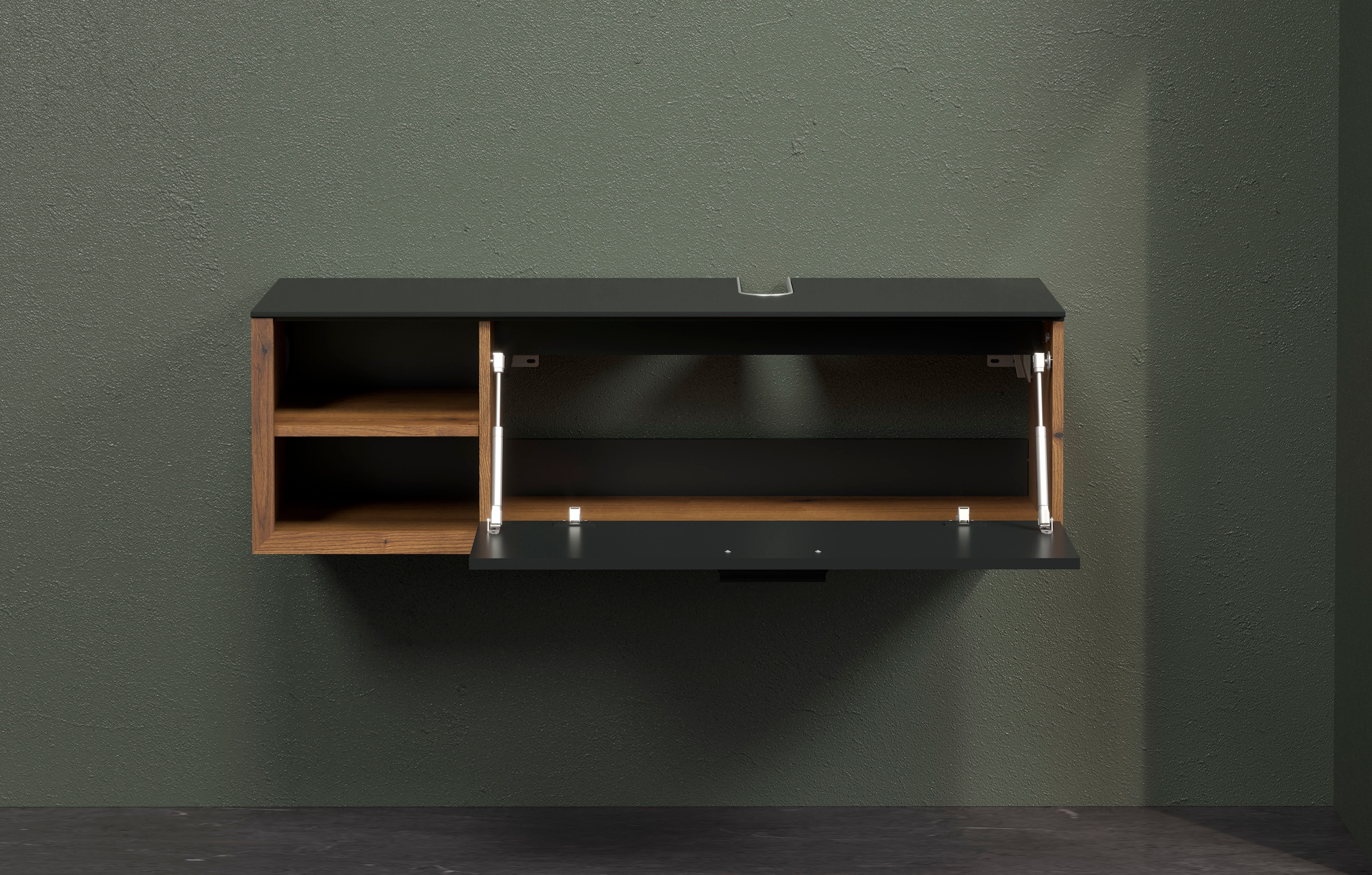 INOSIGN Waschbeckenunterschrank »Premont«, (1 St.), Hängender Waschtisch mit Siphonausschnitt - (B/T/H) 120/45/36 cm