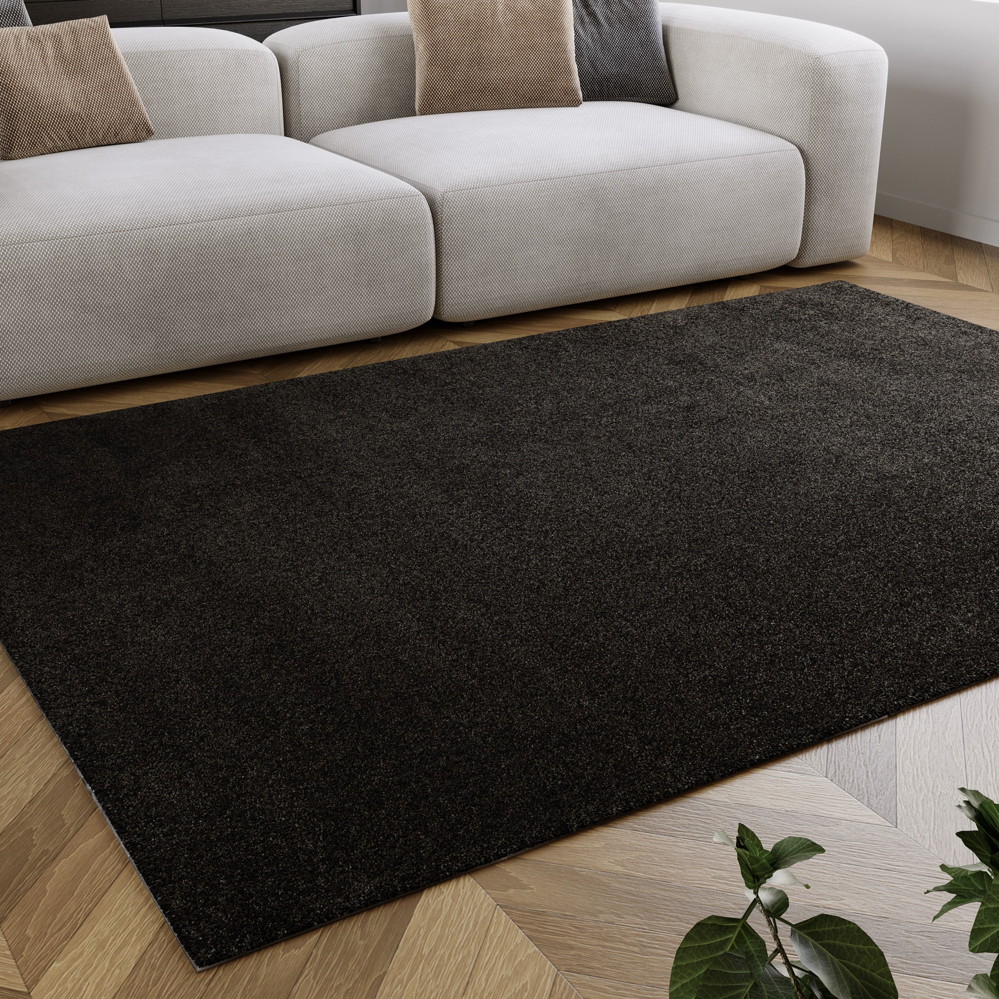 Wecon home Hochflor-Teppich »Manta«, quadratisch, 25 mm Höhe, Langflor, maschinell gewebt, robust, Wohn- & Schlafzimmer, uni