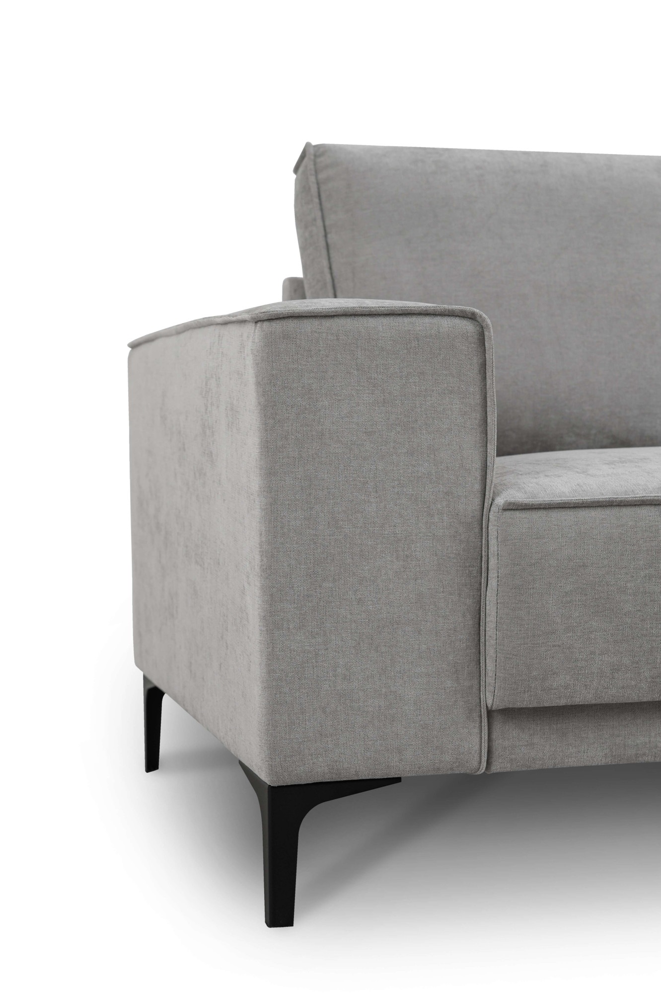 Places of Style Ecksofa »Polsterecke Oland, Struktur, Flachgewebe, Luxus-Microfaser, Boucle«, L-Form, 289 cm, Wellenunterfederung, Skandi-Design, Metallfüsse