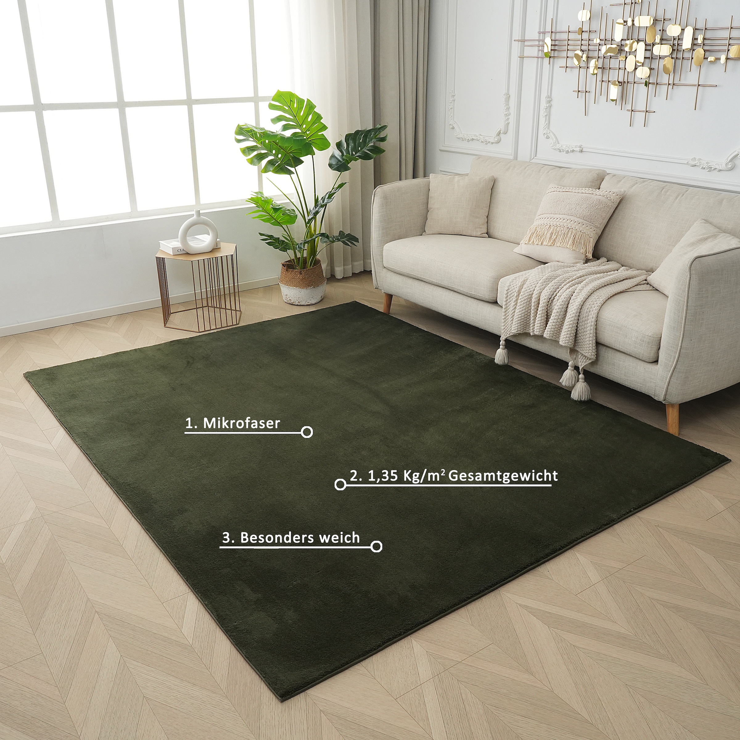 GOODproduct Teppich »Cali, in Standard- und Premium-Qualität, 13 mm oder 16 mm Höhe« rechteckig Uni-Farben, kuschelig, & weich, waschbar, Wohnzimmer, Schlafzimmer