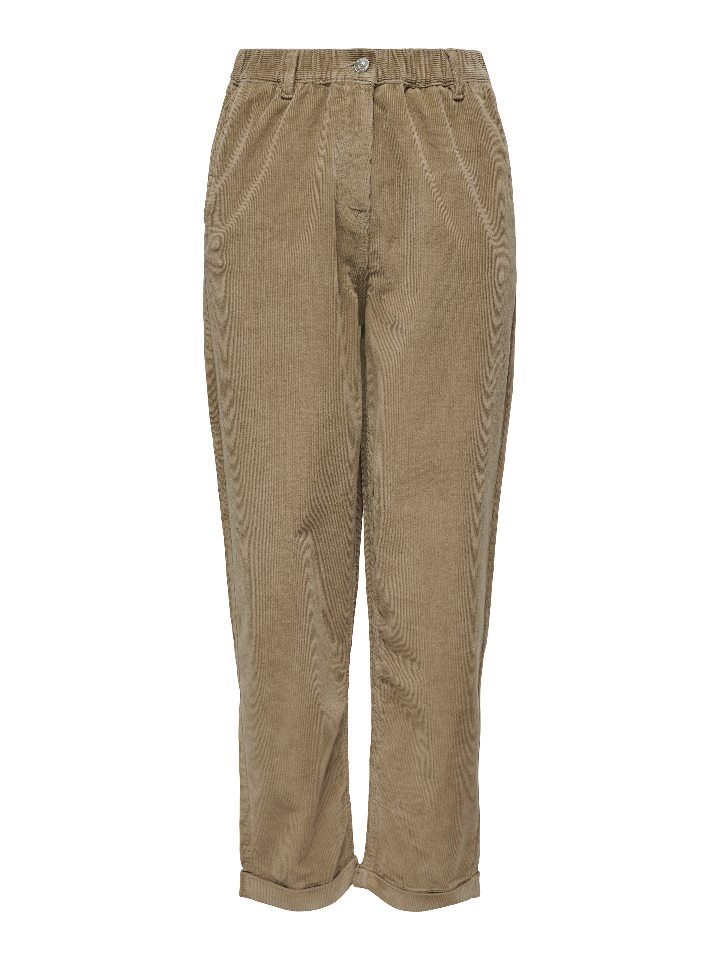 ONLY »ONLFLORA MW ELA CORD CAROT PANT PNT NOOS«  Baumwollmischung, Cord, Karottenform