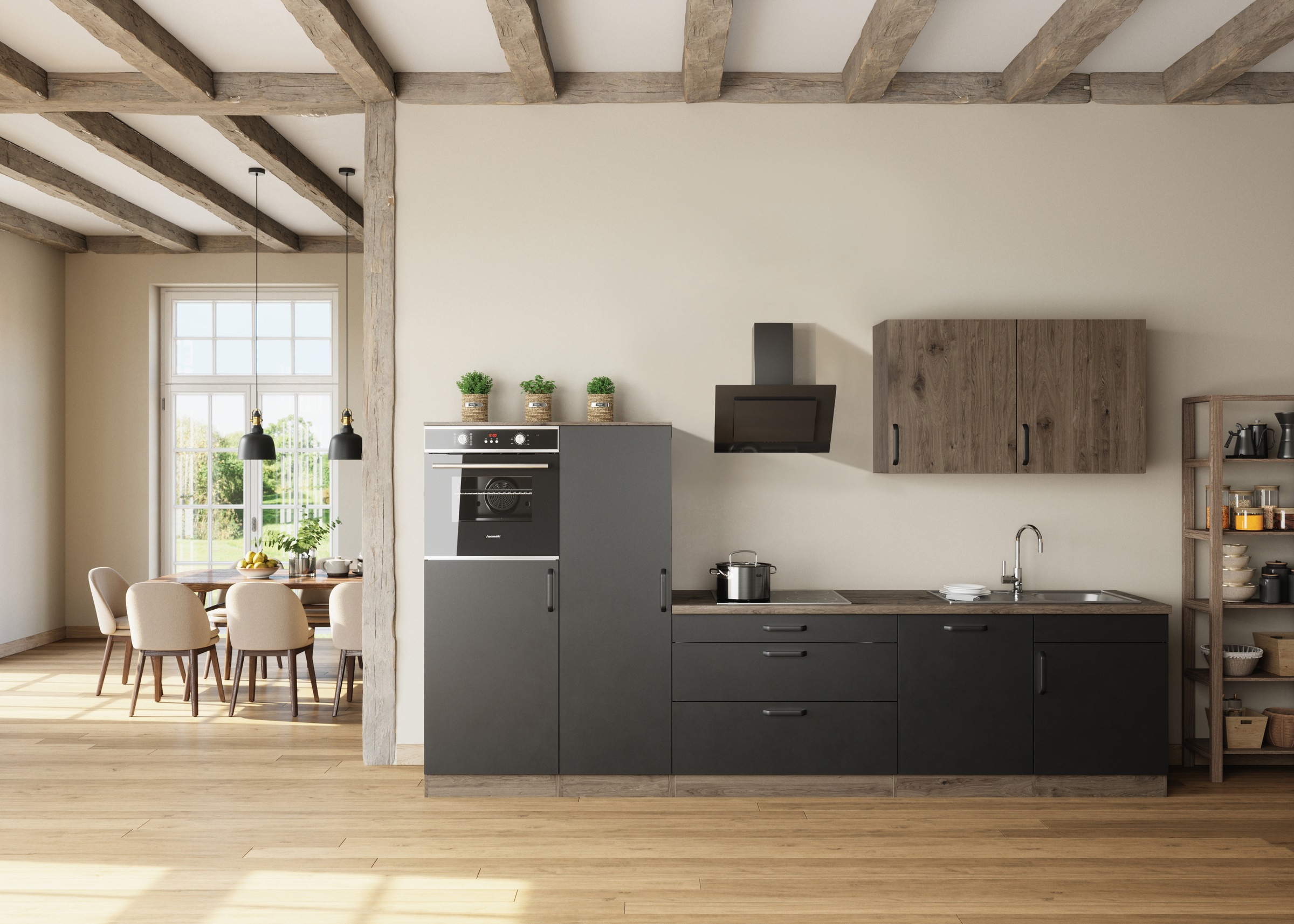 wiho Küchen Küchenzeile "Elba" wahlweise mit Hanseatic E-Geräten, Breite 330 cm