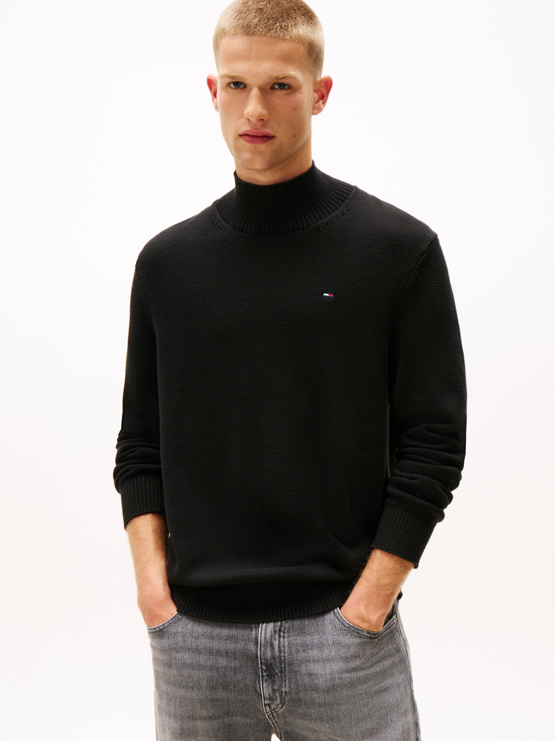 Image of Tommy Jeans Rollkragenpullover "TJM SLIM FIT ROLL NECK" mit Mock Neck, Strickpullover 100% Baumwolle Pflegeleicht