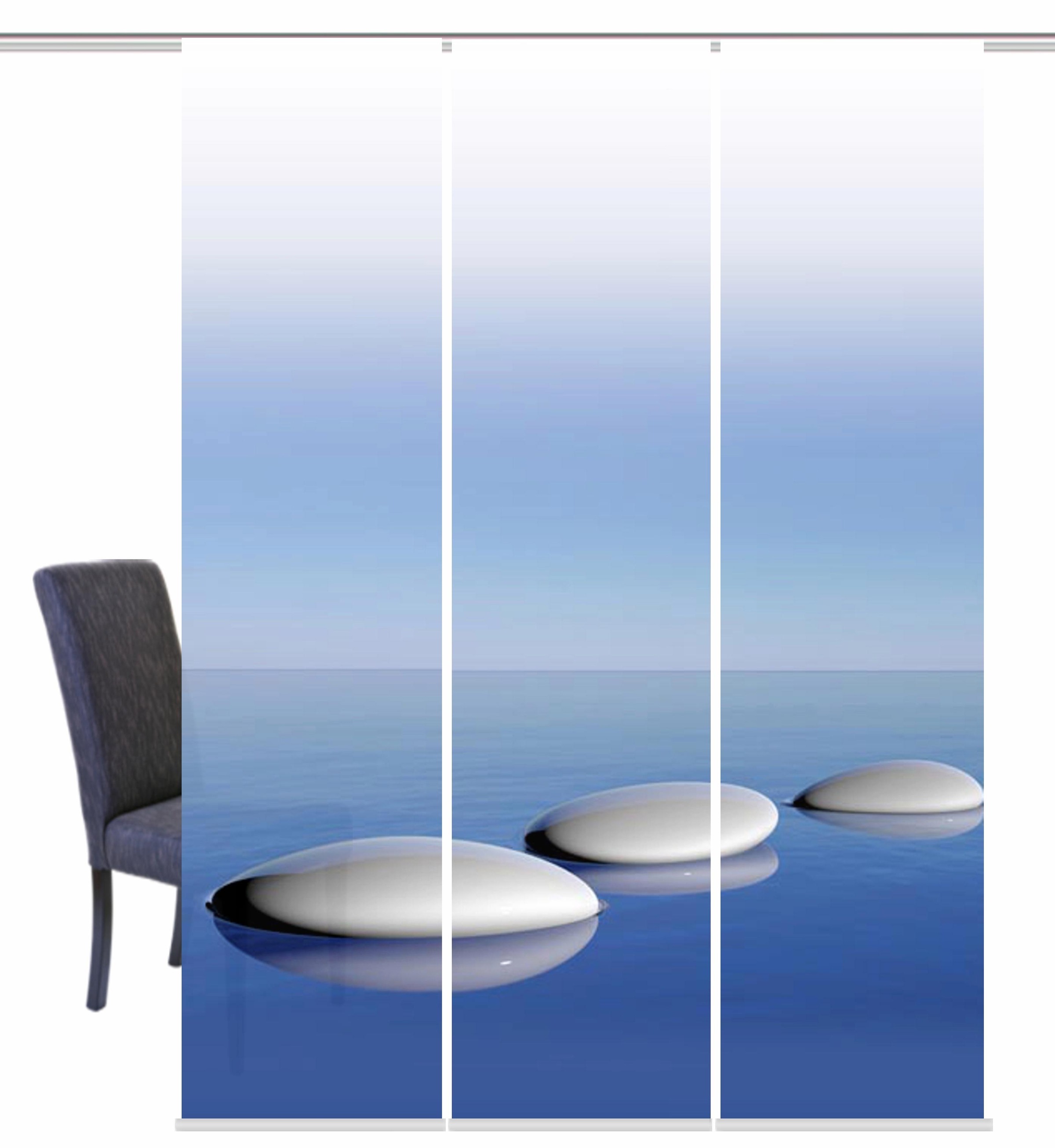 Image of HOME WOHNIDEEN Schiebegardine »BLUE«, (3 St.), HxB: 245x60, inkl. Befestigungszubehör bei Ackermann Versand Schweiz