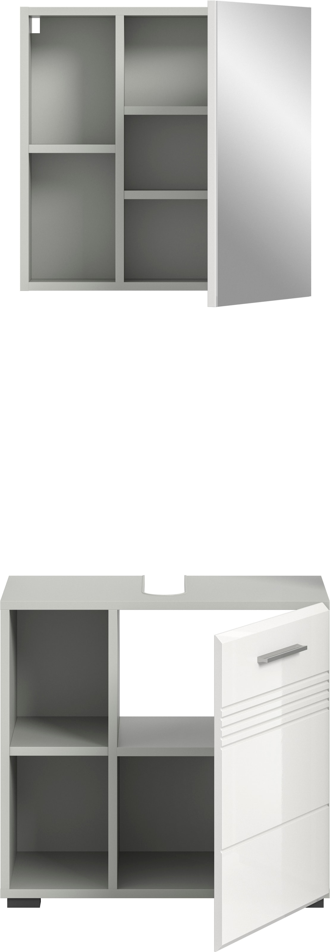 welltime Badmöbel-Set »Calicio, bestehend aus: Waschbeckenunterschrank, Spiegelschrank« 2 Stk. tlg.