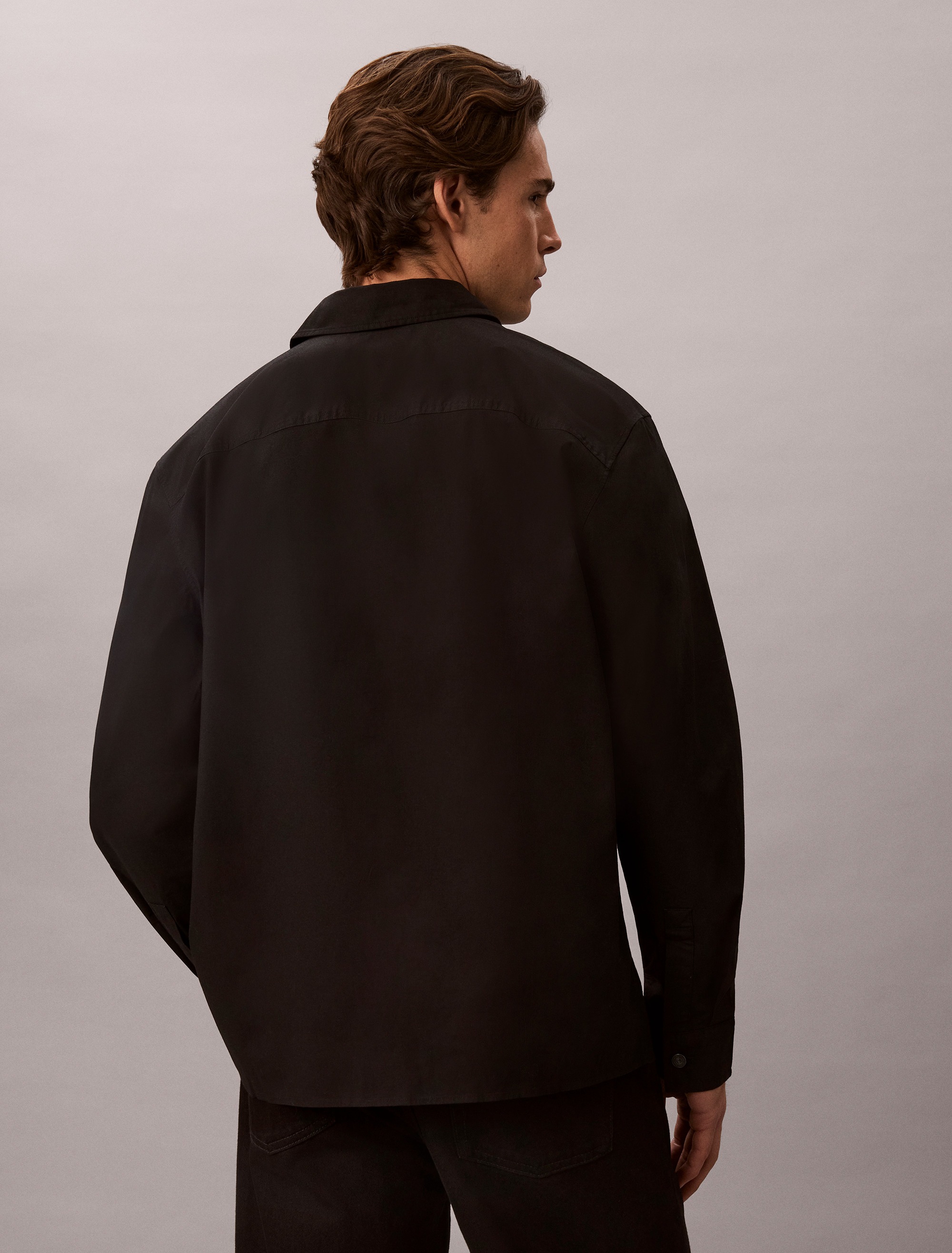 Calvin Klein Jeans Outdoorhemd »Overshirt LS COTTON NYLON UTI« bequeme Passform, Hemdkragen, Markenlabel