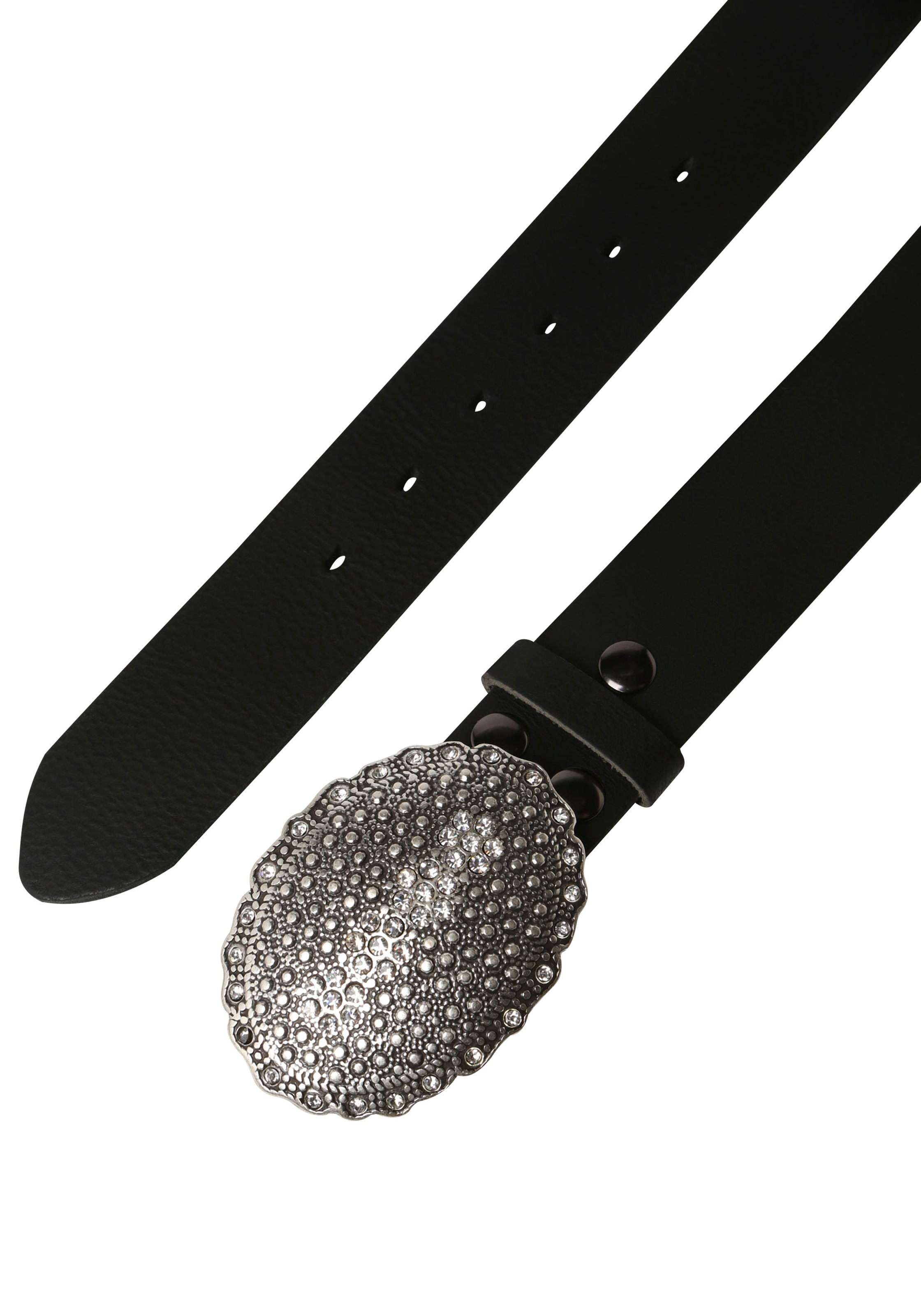 RETTUNGSRING by showroom 019° Ledergürtel, mit austauschbarer Schliesse »Oval Nieten mit Strass«