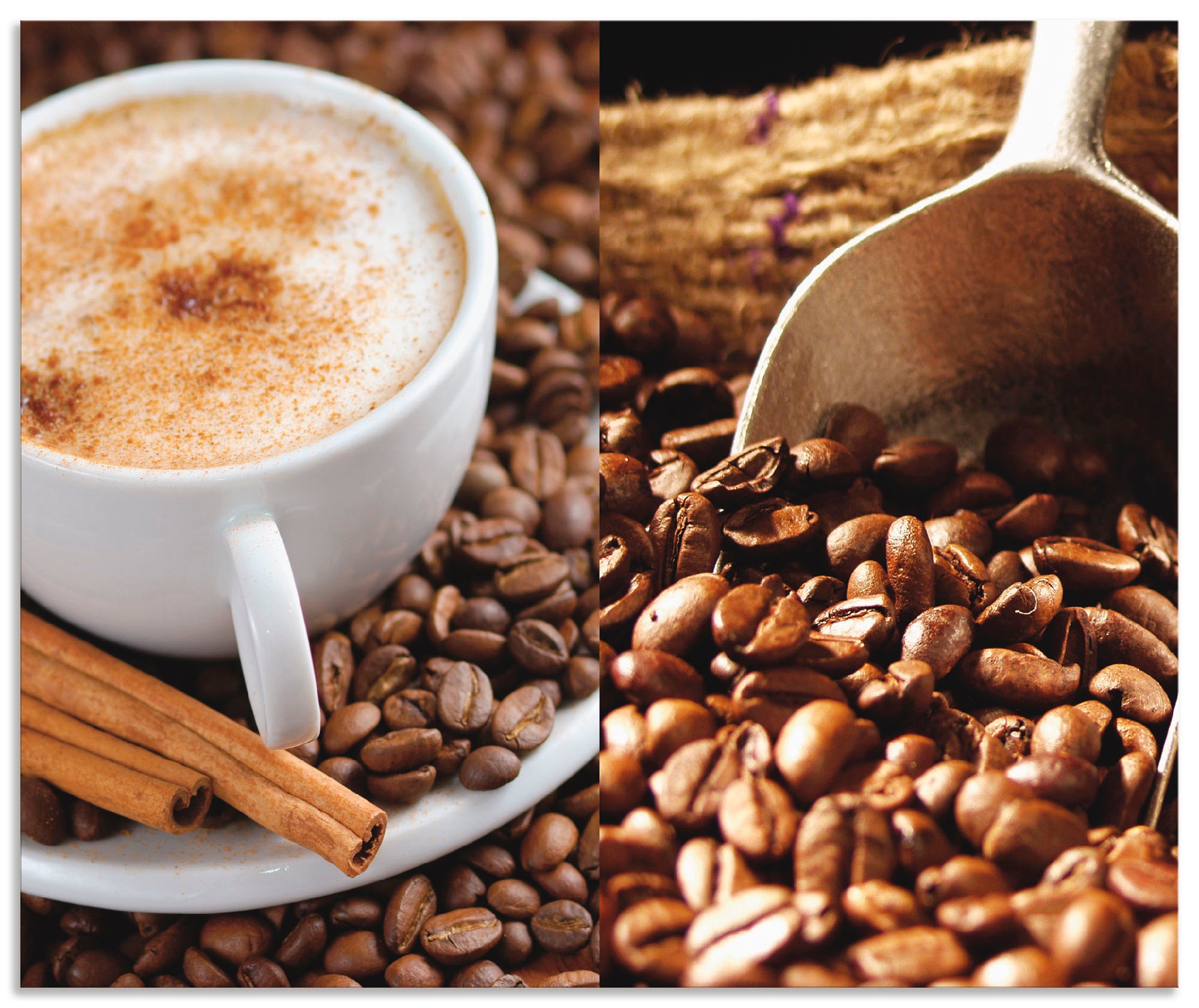 Image of Artland Küchenrückwand »Kaffee - Cappuccino - Heisser Kaffee«, (1 tlg.), selbstklebend in vielen Grössen - Spritzschutz Küche hinter Herd u. Spüle als Wandschutz vor Fett, Wasser u. Schmutz - Rückwand, Wandverkleidung aus Alu bei Ackermann Versand Schweiz