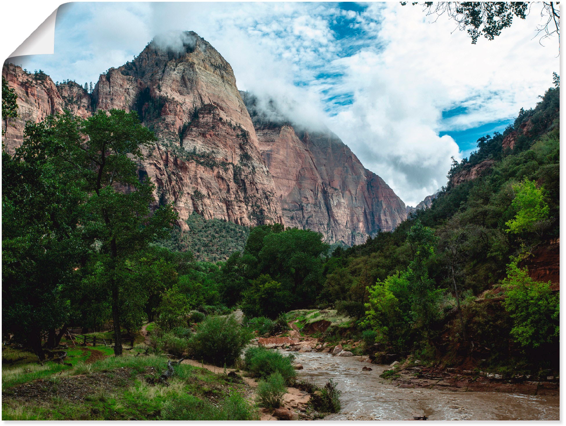 Image of Artland Wandbild »Faszination Zion Canyon«, Amerika, (1 St.), in vielen Grössen & Produktarten -Leinwandbild, Poster, Wandaufkleber / Wandtattoo auch für Badezimmer geeignet bei Ackermann Versand Schweiz
