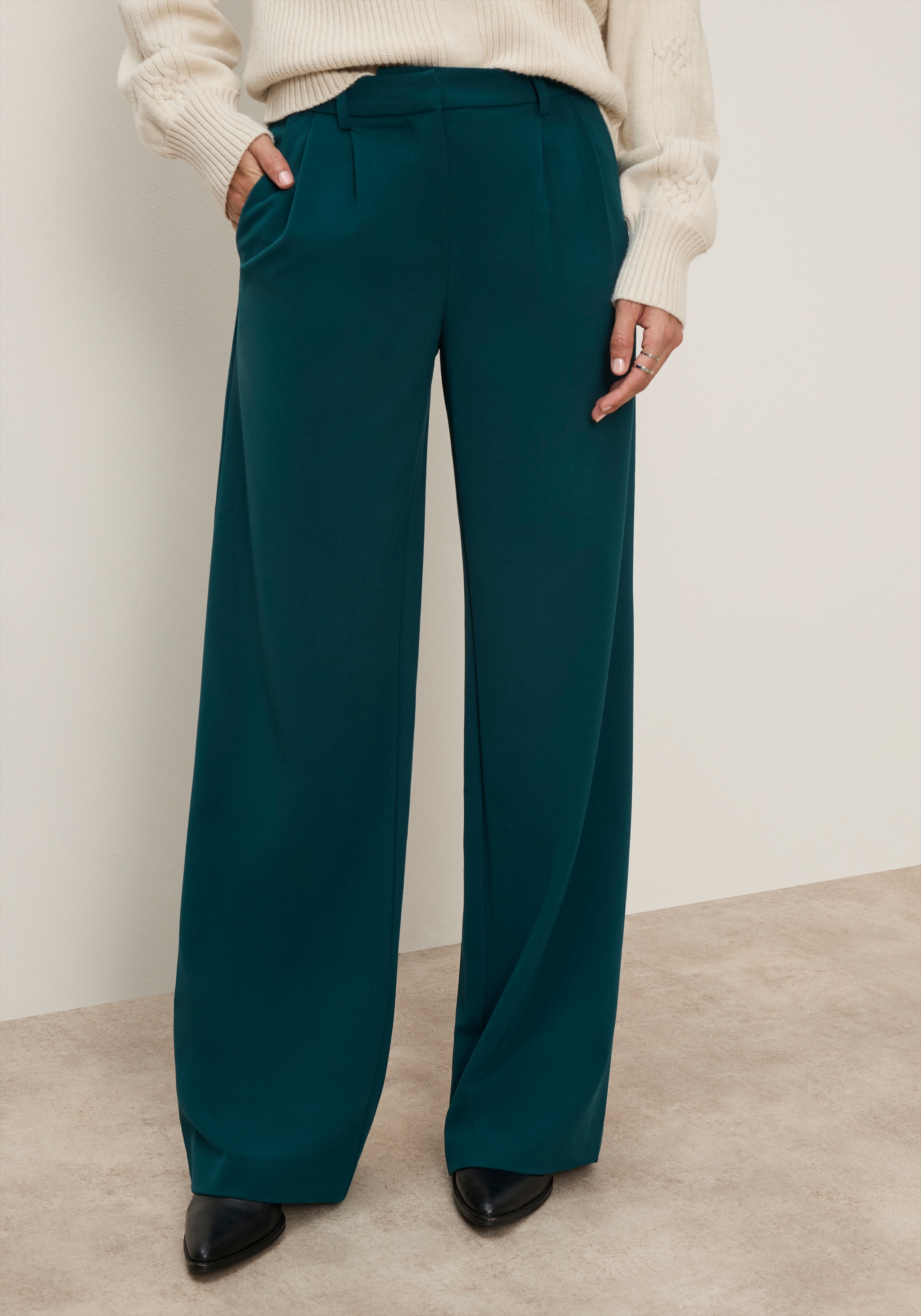 Tamaris Anzughose »im modernem Look«  mit weitem Bein