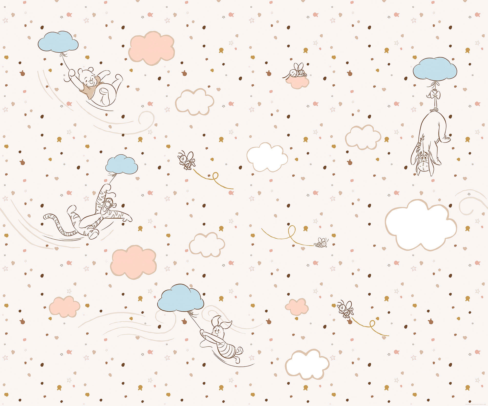 Komar Fototapete »Digitaldruck Vlies - Winnie the Pooh Wind Dance - Grösse 300 x 250 cm«, bedruckt, Kinderzimmer