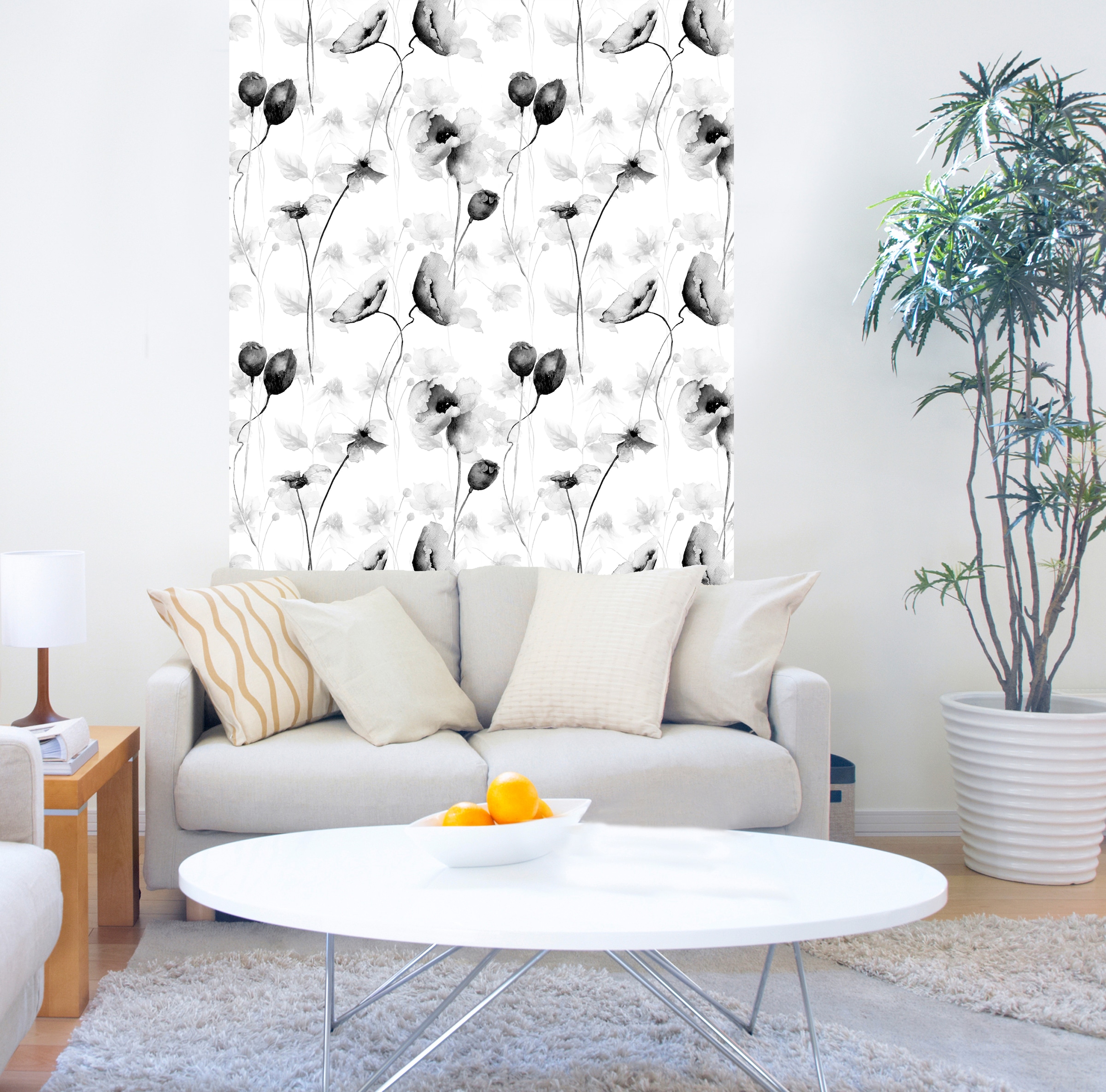 queence Vinyltapete »Moy« Motiv | bedruckt | botanisch | geblümt | gemustert | natürlich glatt 90x250cm, selbstklebend, kinderleichte Anbringung, , Sticker