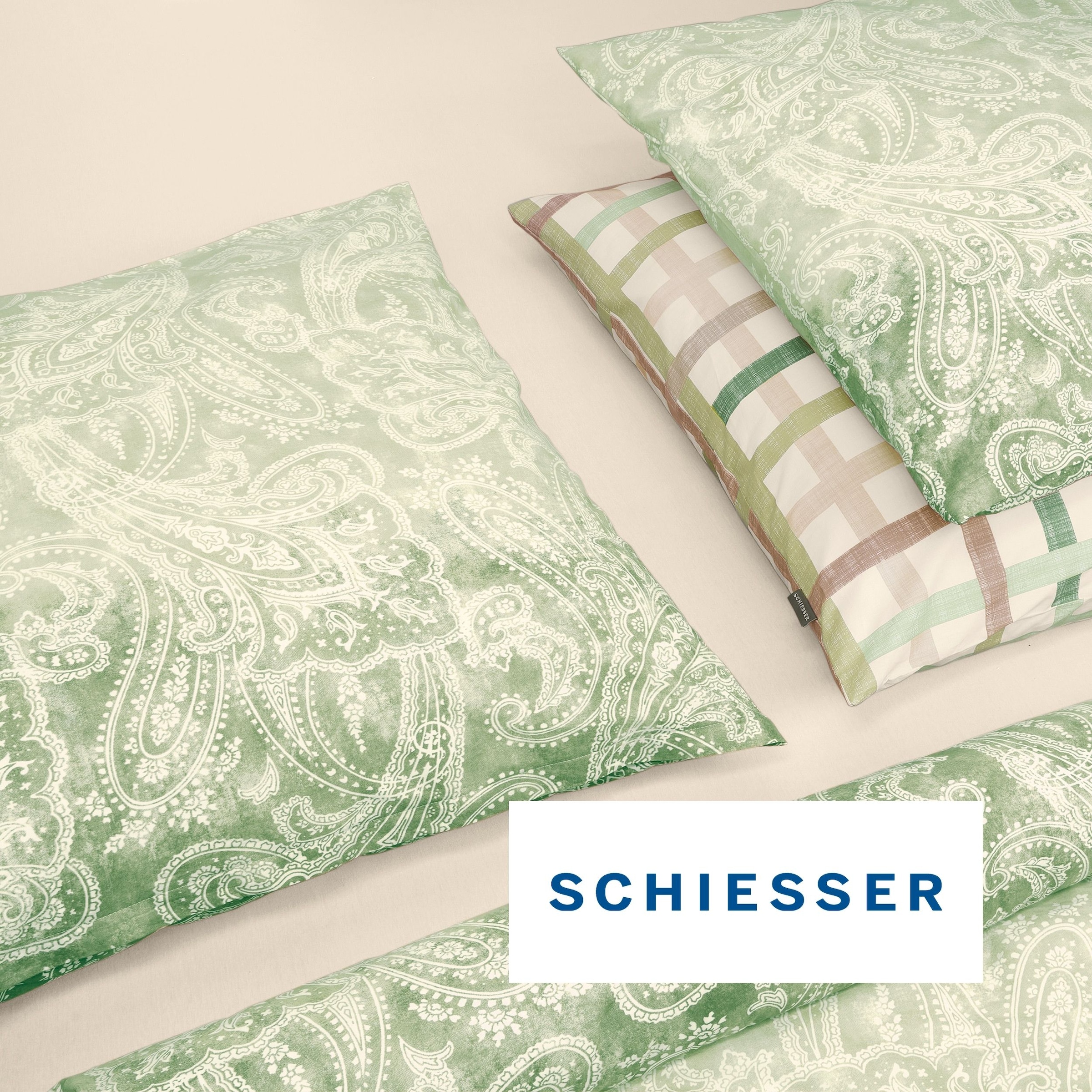 Schiesser Linge de lit »Claire aus weicher Baumwolle mit Paisleymuster in dezentem Farbverlauf« 2 cuis MADE IN GREEN by OEKO-TEX®