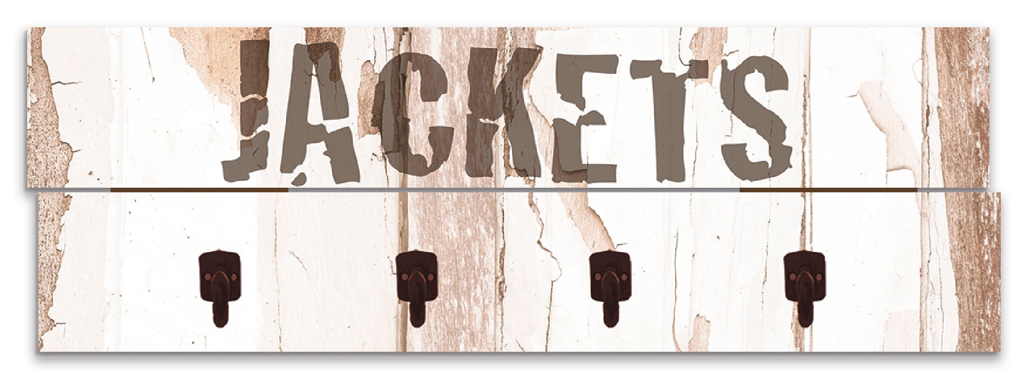 Image of Artland Garderobenleiste »Jacken auf hölzernem Untergrund«, platzsparende Wandgarderobe aus Holz mit 4 Haken, geeignet für kleinen, schmalen Flur, Flurgarderobe bei Ackermann Versand Schweiz