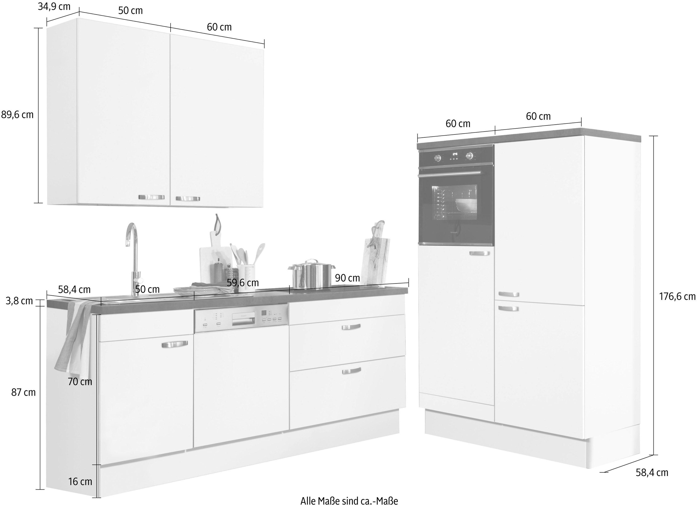OPTIFIT Küchenzeile »Cara«, mit Vollauszügen und Soft-Close-Funktion, Breite 320 cm