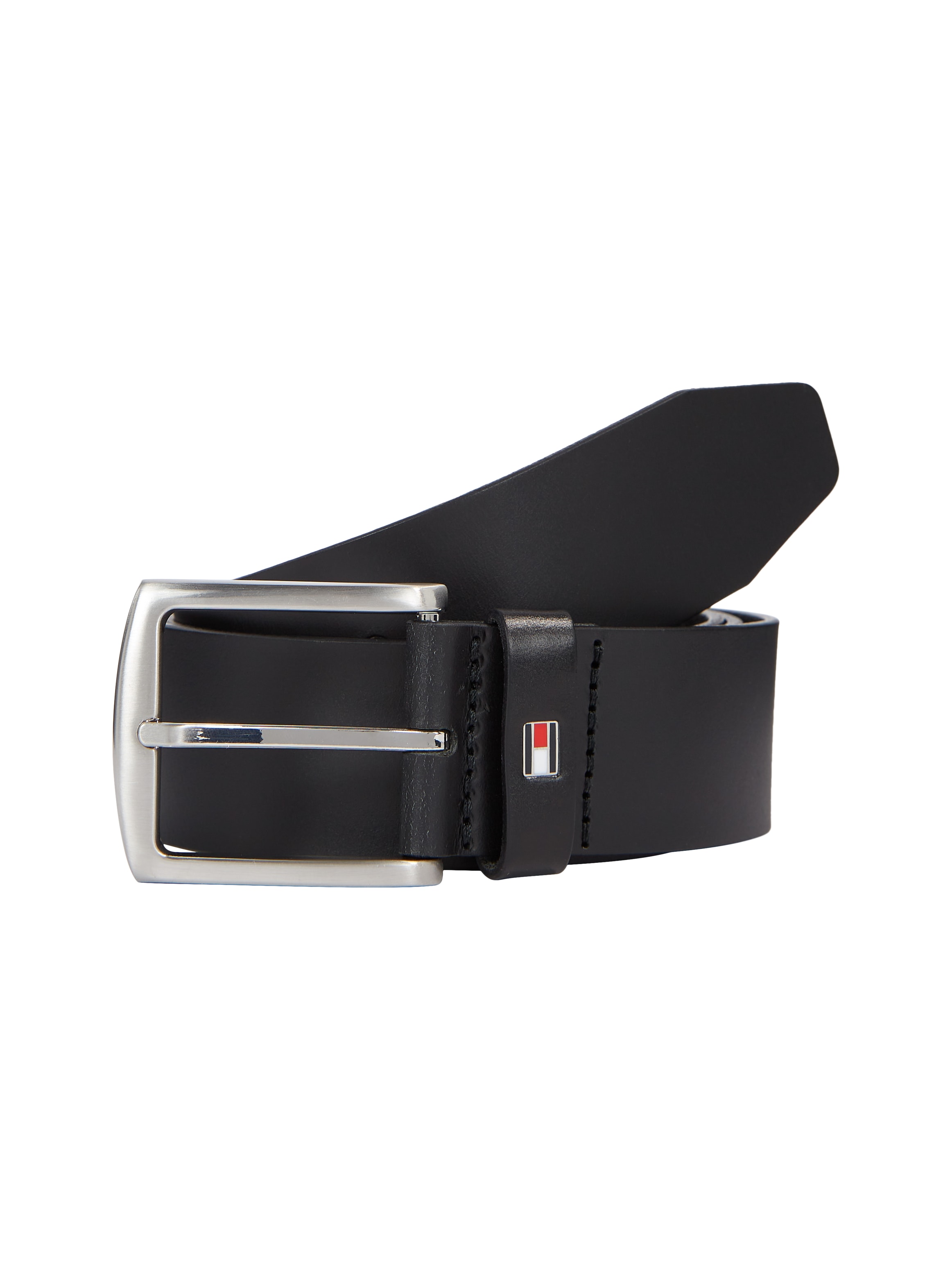 Image of Tommy Hilfiger Ledergürtel "New Denton 4 cm breit" NEW DENTON BELT mit Flag-Logoschlaufe