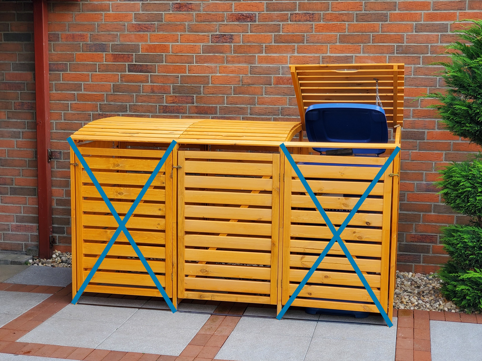 promadino Coffre à poubelles »Erweiterungsset für Vario III, aus Massivholz« compatible avec toutes les poubelles jusqu'à 240 litres