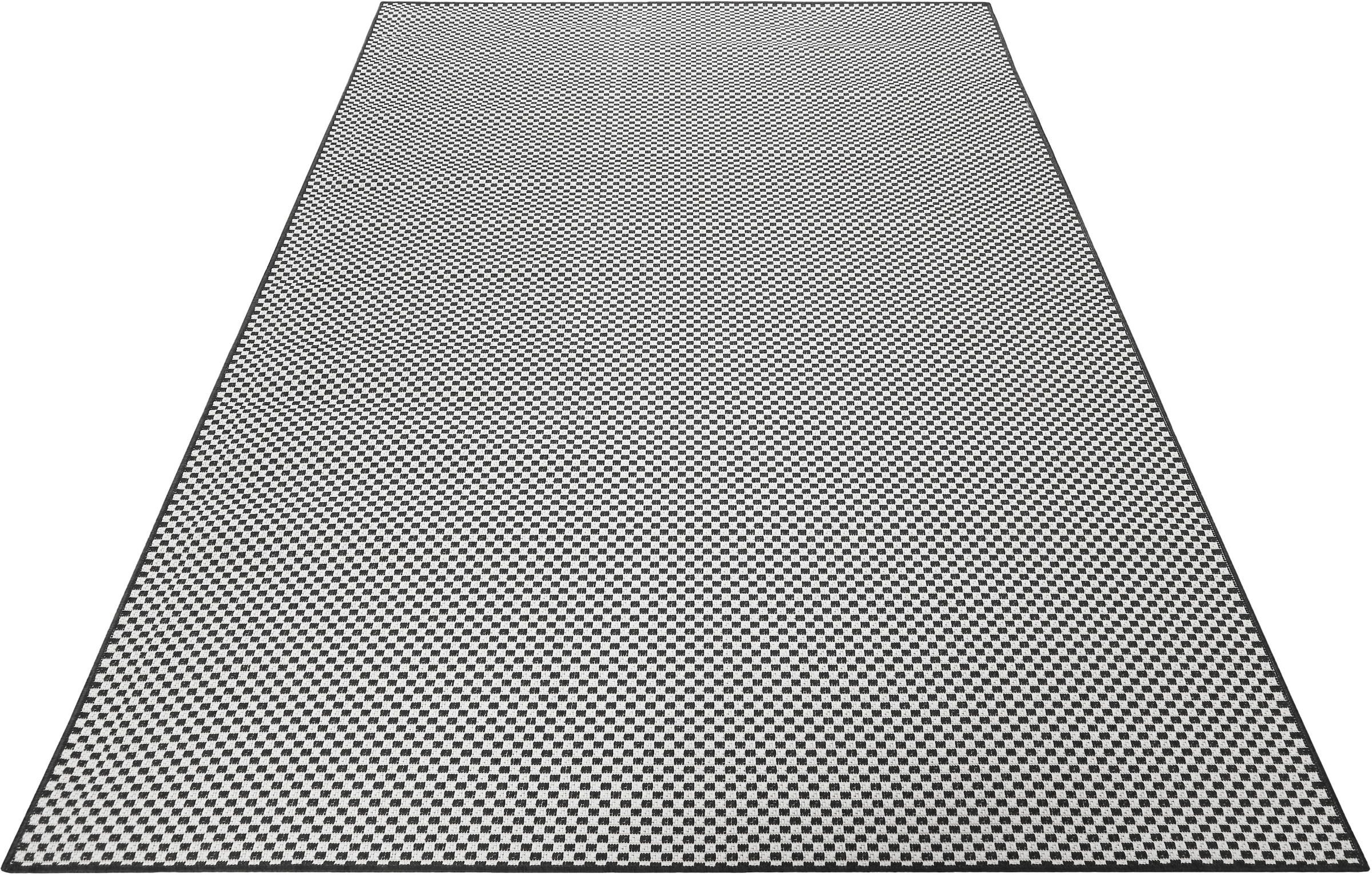 Image of Esprit Outdoorteppich "Raccoon, ESP-22557" rechteckig 4 mm Höhe Läufer, wetterfest,schwarz weiss kariert, ideal für Balkon, Terrasse