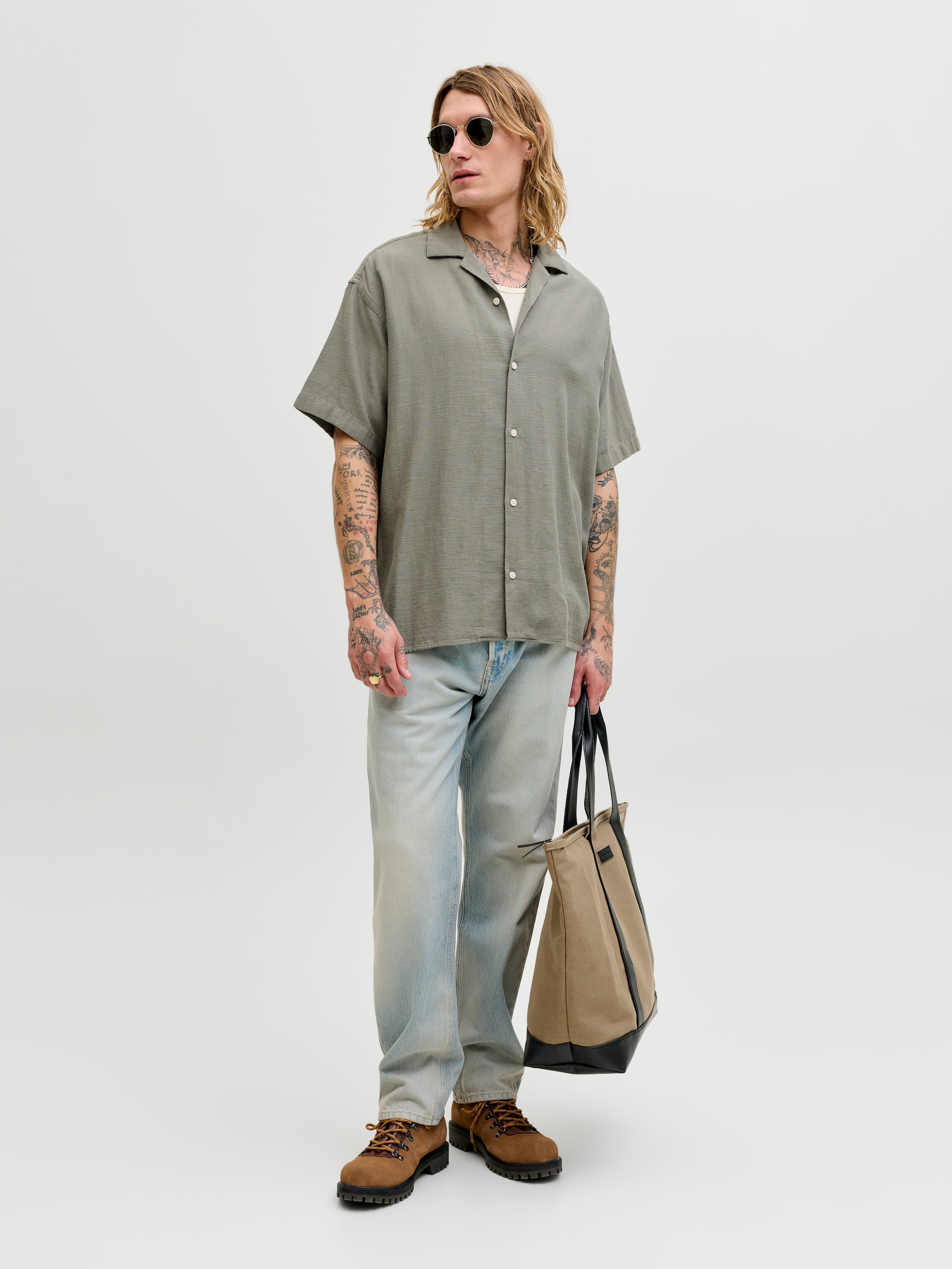 Jack & Jones Kurzarmhemd »JJELIAM RESORT SHIRT SS SN« Baumwolle, loose fit