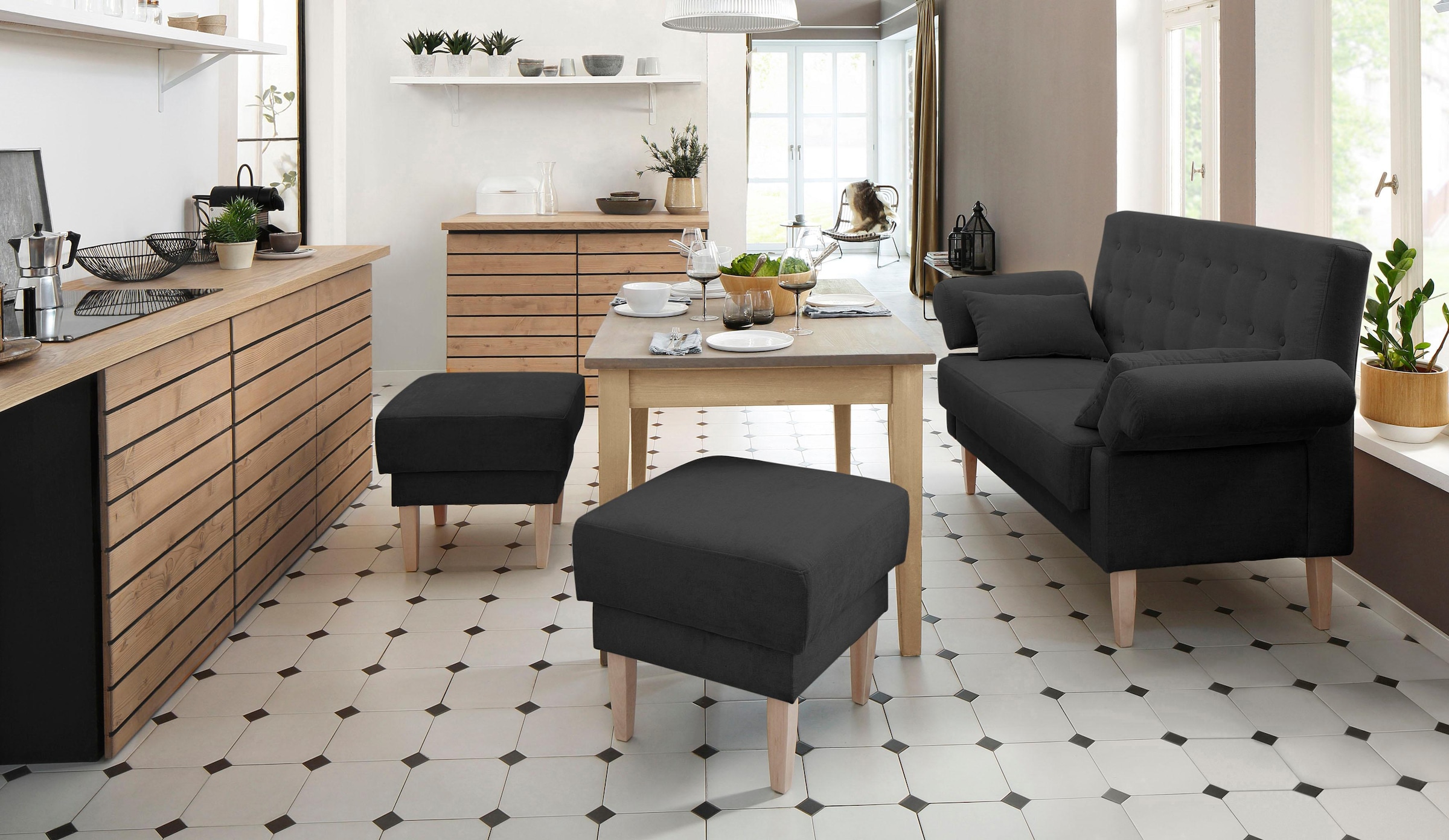 Image of Home affaire Hocker "Scalea" mit Federkern-Polsterung