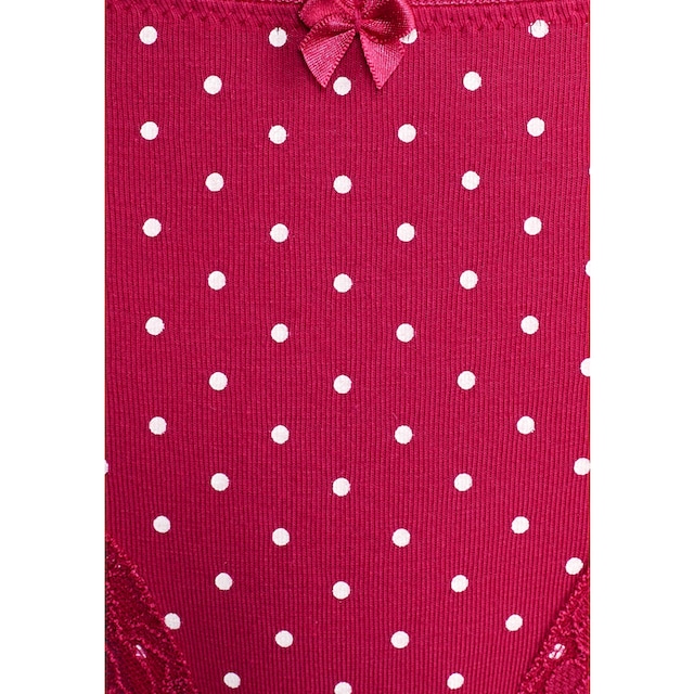 ♕ LASCANA Slip, (Packung, 3 St.), aus elastischer Baumwolle mit zarter  Spitze versandkostenfrei bestellen