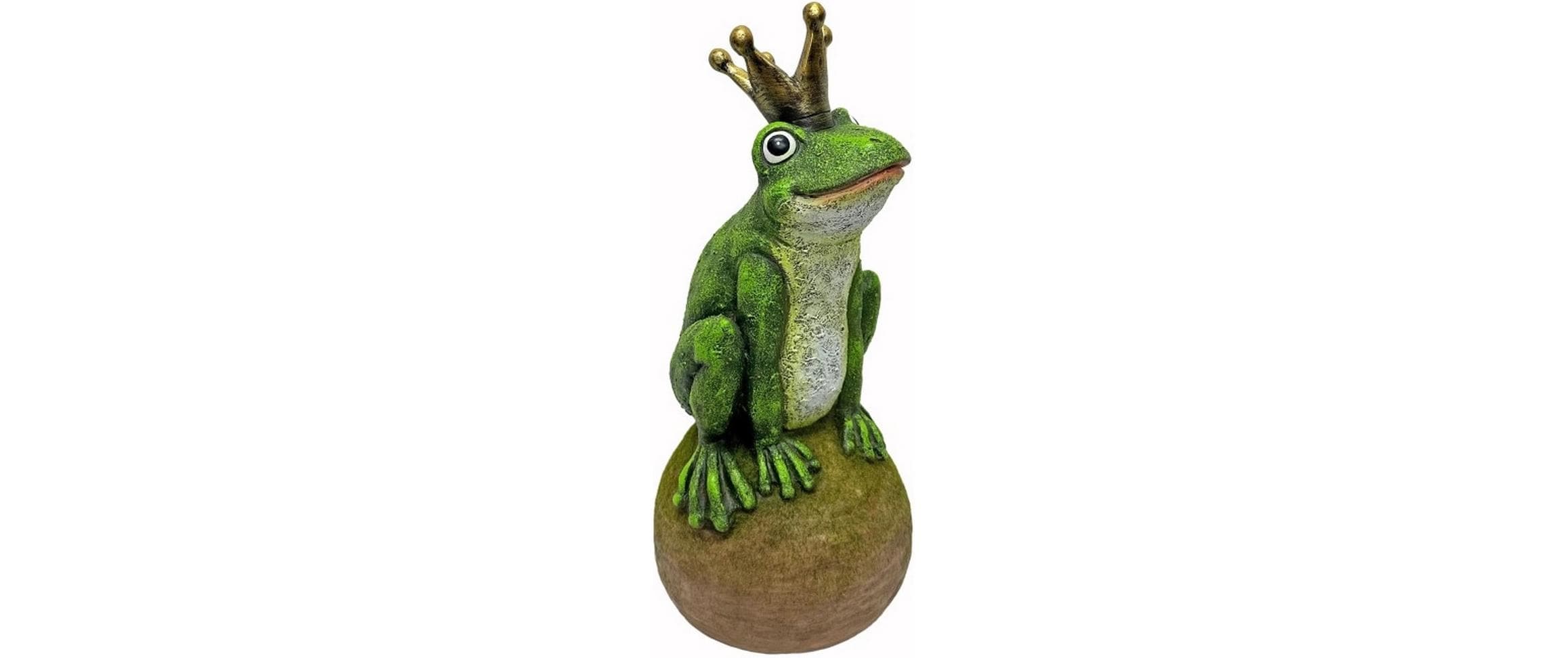   Figure de jardin »Dameco Froschkönig auf Kugel 15 x 15 x 36 cm«