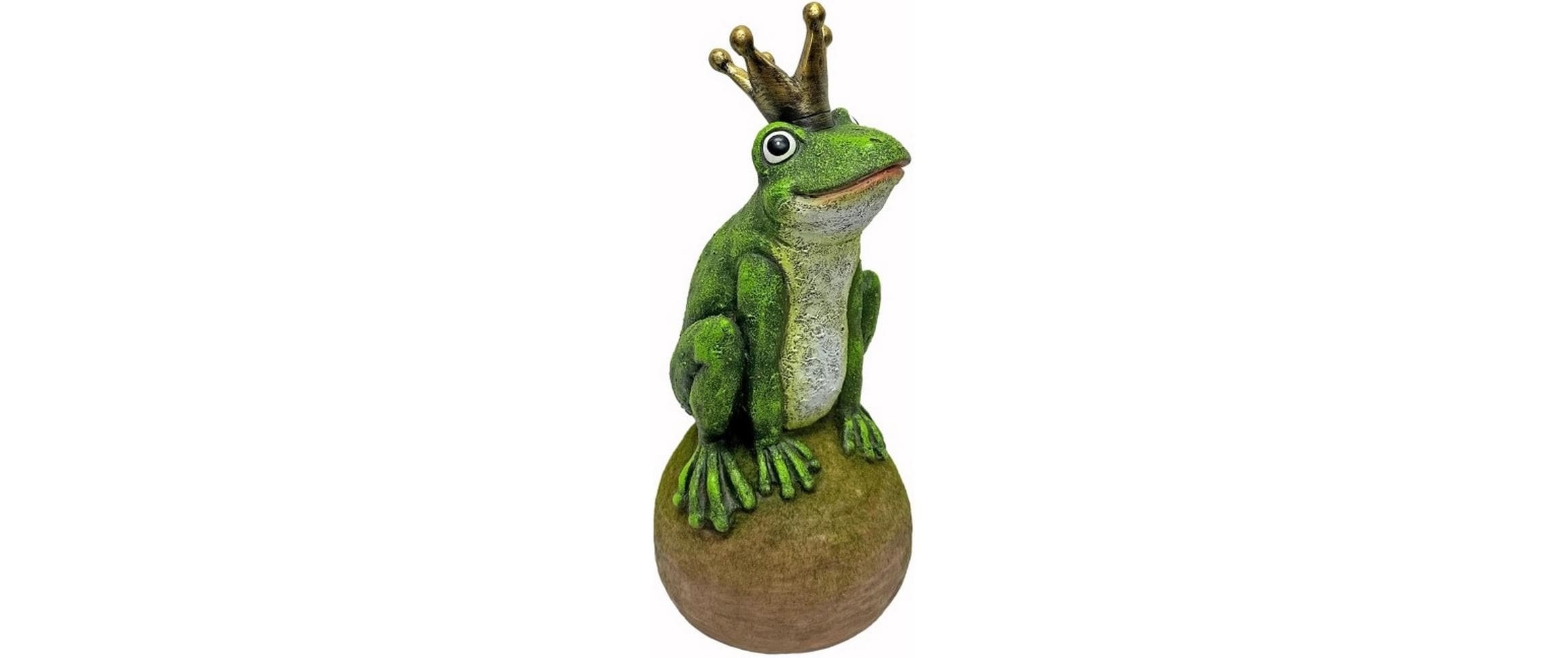 Gartenfigur "Dameco Froschkönig auf Kugel 15 x 15 x 36 cm"