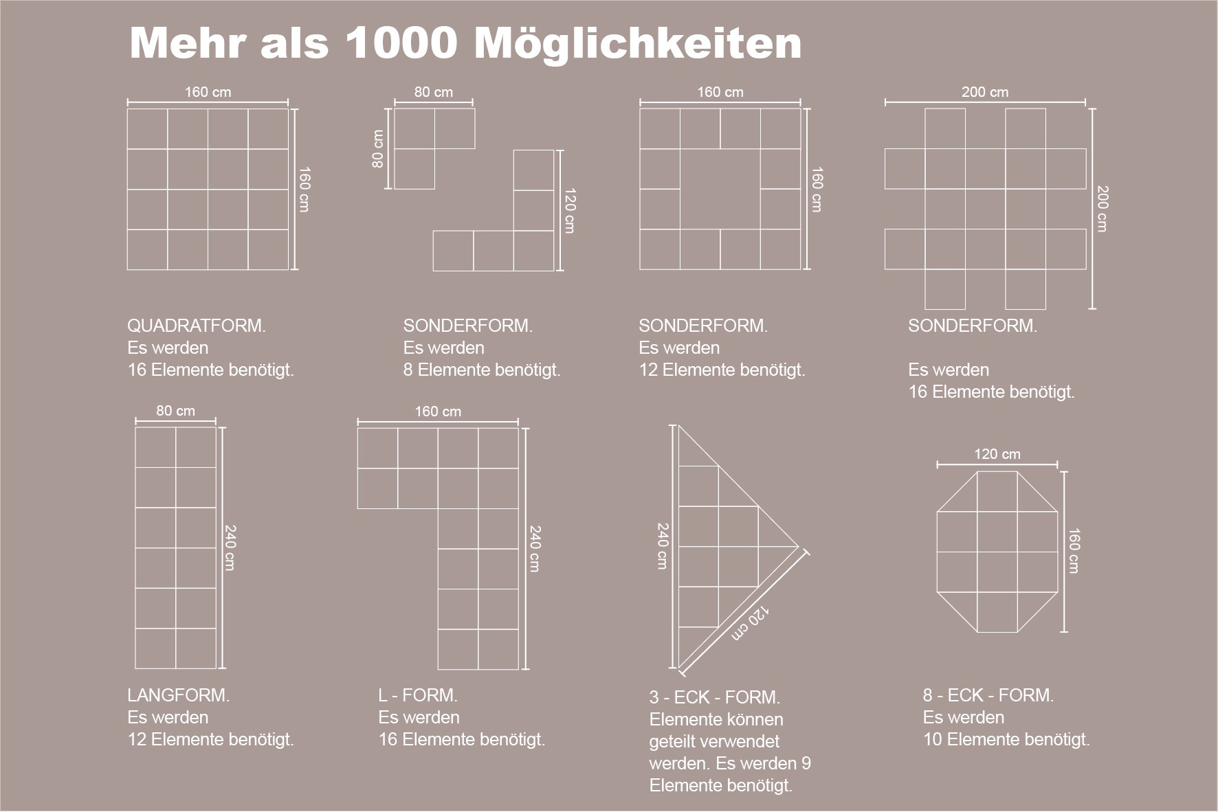 Al Mano Teppichfliese »Shaggy«, quadratisch, 30 mm Höhe, 40x40 cm, weicher Hochflor