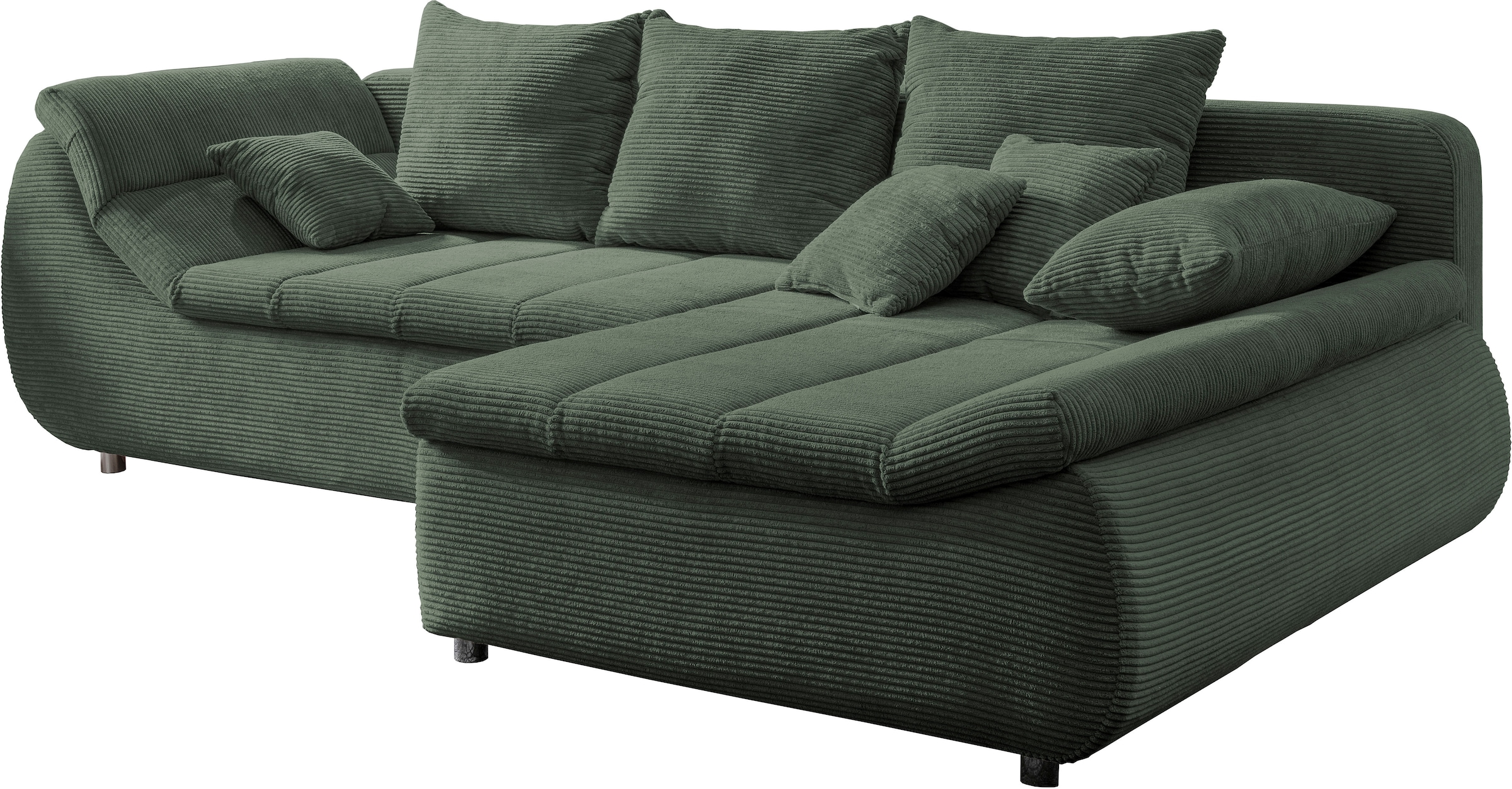INOSIGN Ecksofa »Imola elegant und bequem, aktuelle Steppung im Sitz, L-Form«, wahlweise mit Bettfunktion