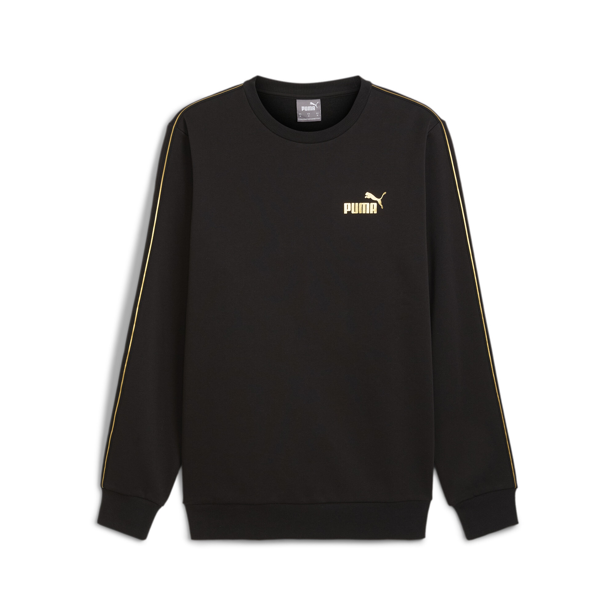 Image of PUMA Langarmshirt "ESS TAPE MINIMAL GOLD CREW FL" Rundhalsausschnitt, mit WarmCELL-Technologie