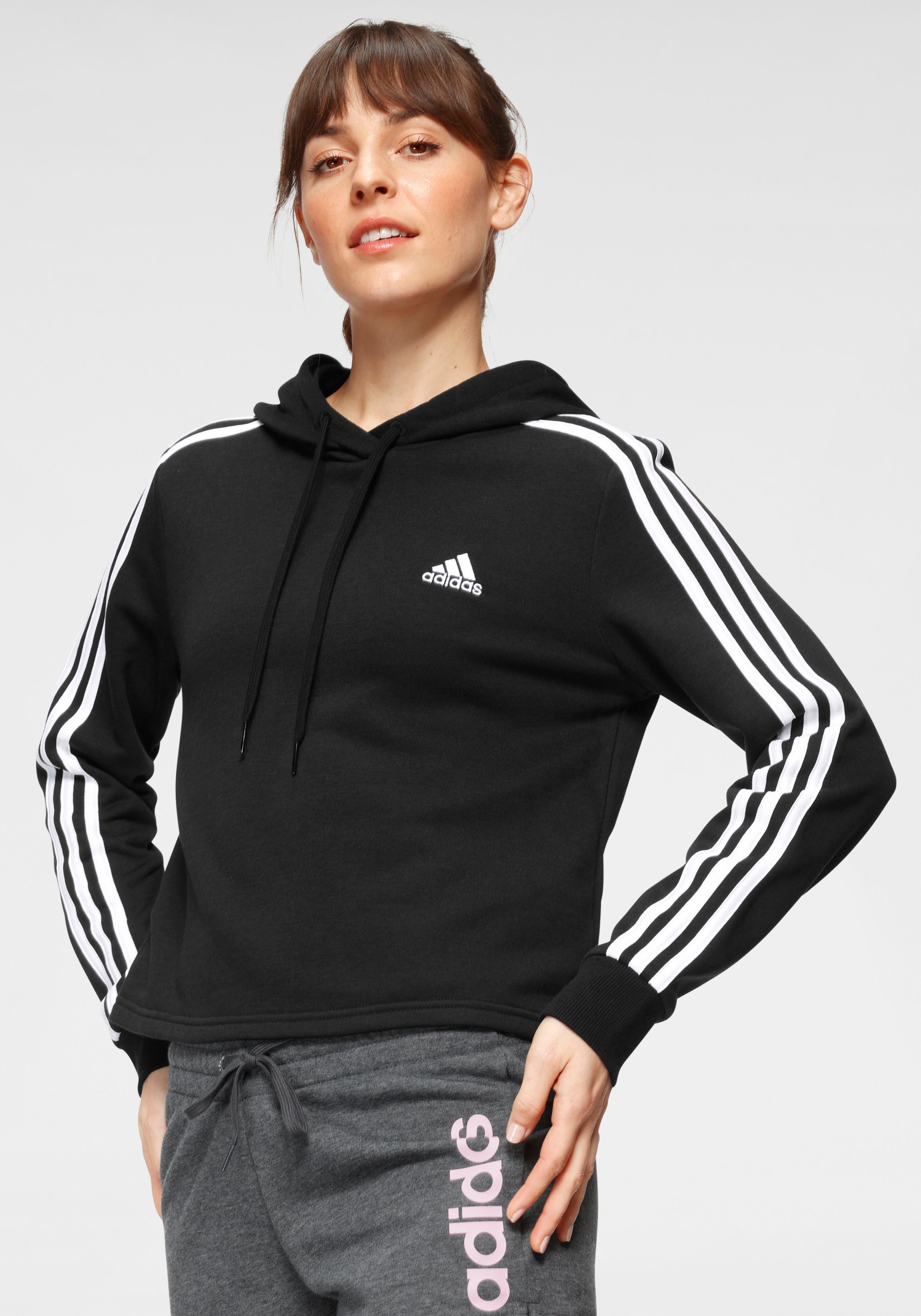 Image of adidas Performance Sweatshirt »ESSENTIALS 3-STREIFEN CROPPED HOODIE« bei Ackermann Versand Schweiz