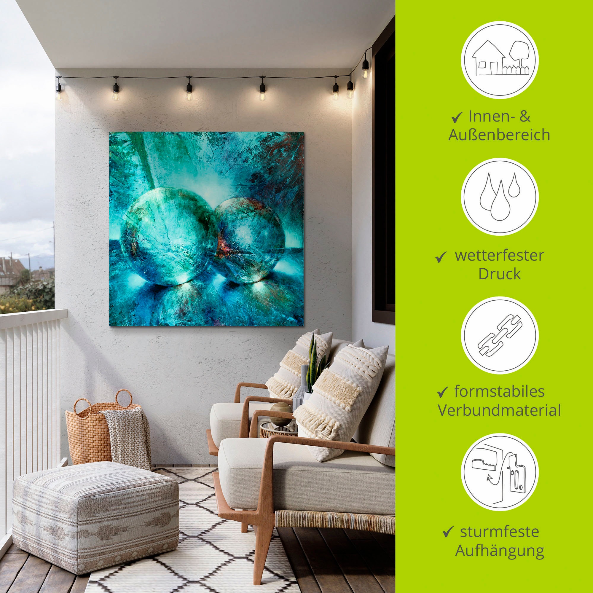 Artland Wandbild »Zwei blaue Murmeln_«, Muster, (1 St.), als Alubild, Outdoorbild, Leinwandbild, Poster in verschied. Grössen