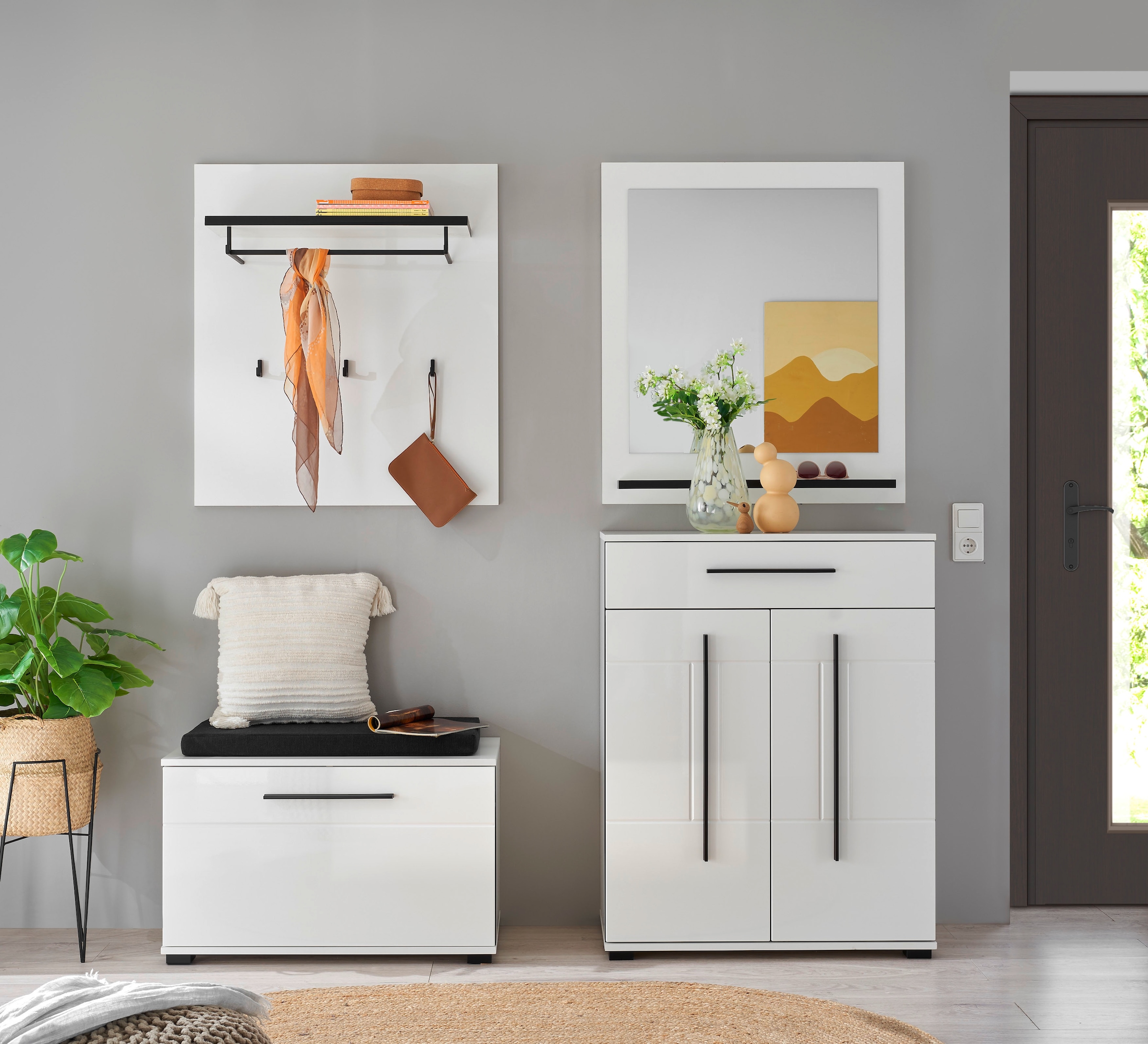 Home affaire Garderobenschrank »Cantara, Schrank in zwei Farben, modernes Sideboard, Kommode« vielseitig einsetzbar, ausreichend Stauraum, 80 cm breit