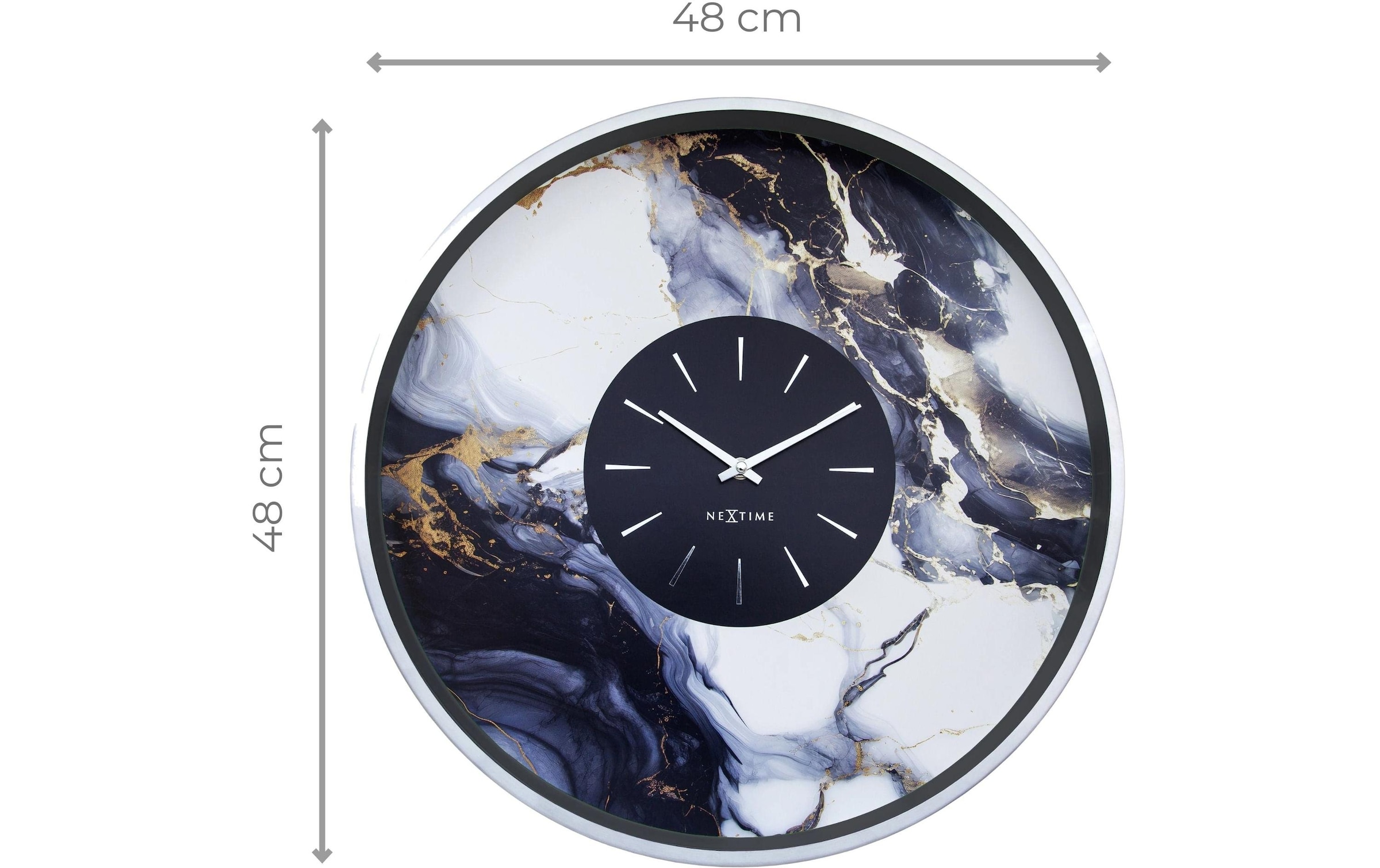 NEXTIME Wanduhr »Marble Duo«