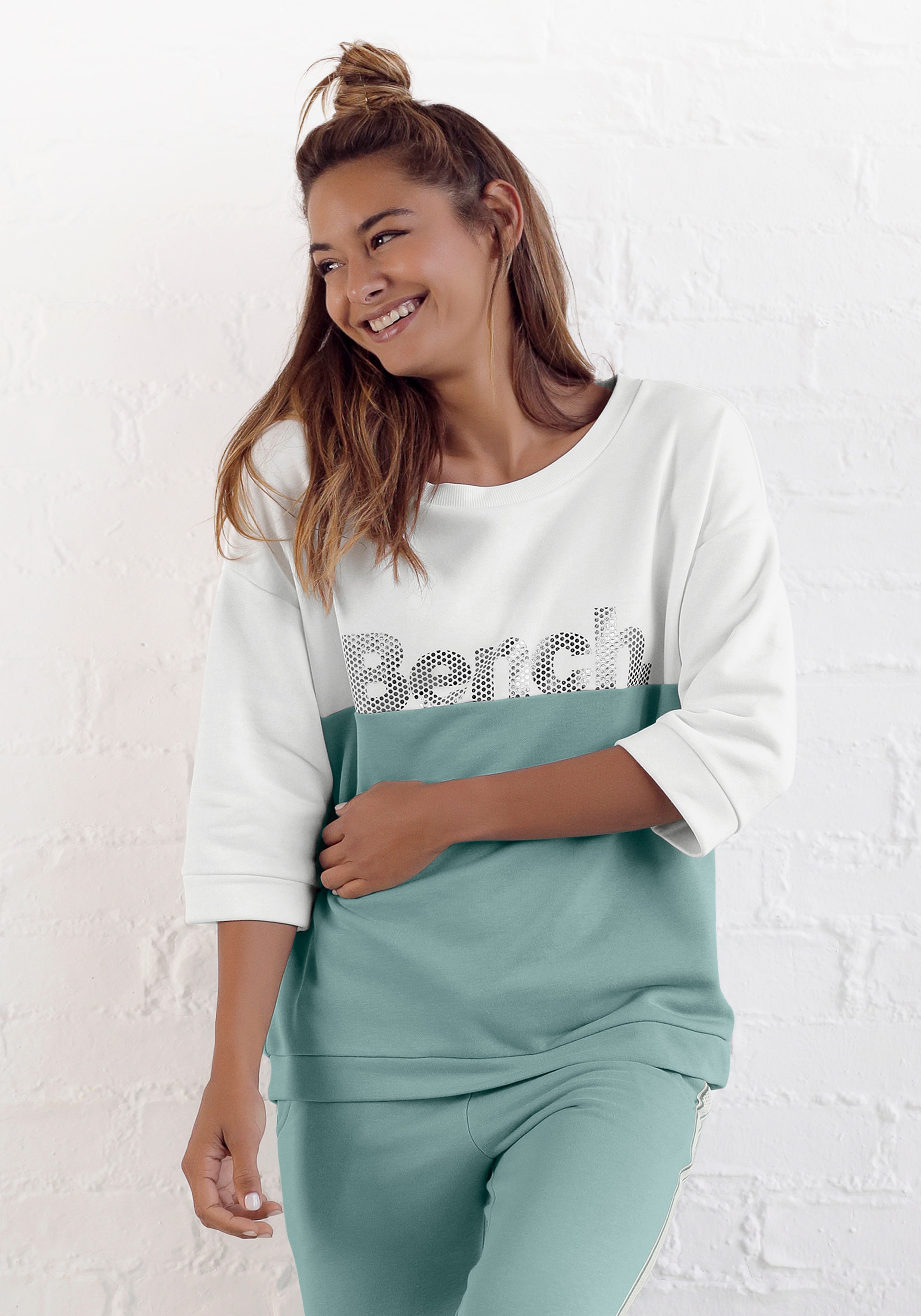 Sweatshirt, im Colorblocking Design, Loungewear, Loungeanzug