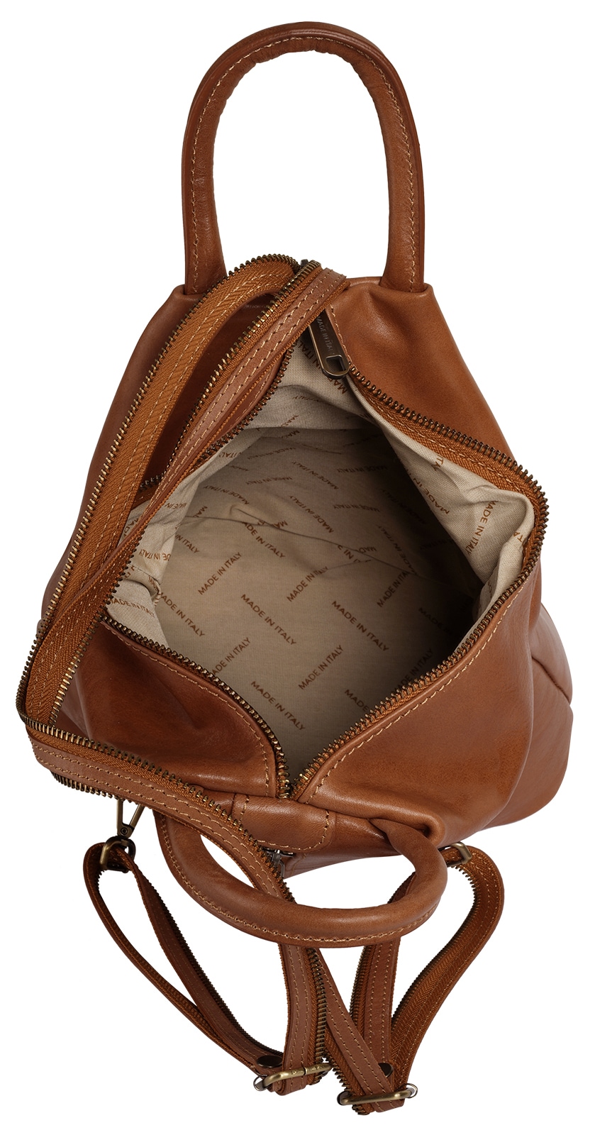 Piké Cityrucksack echt Leder, Made in Italy