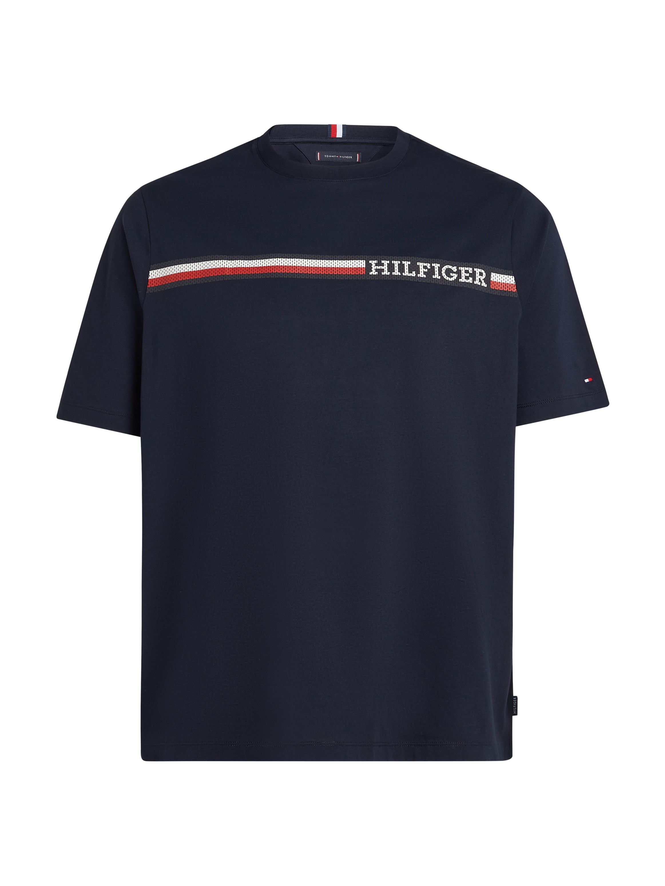 Tommy Hilfiger Big & Tall T-Shirt »BT-CHEST STRIPE TEE-B«, Grosse Grössen mit Logostickerei