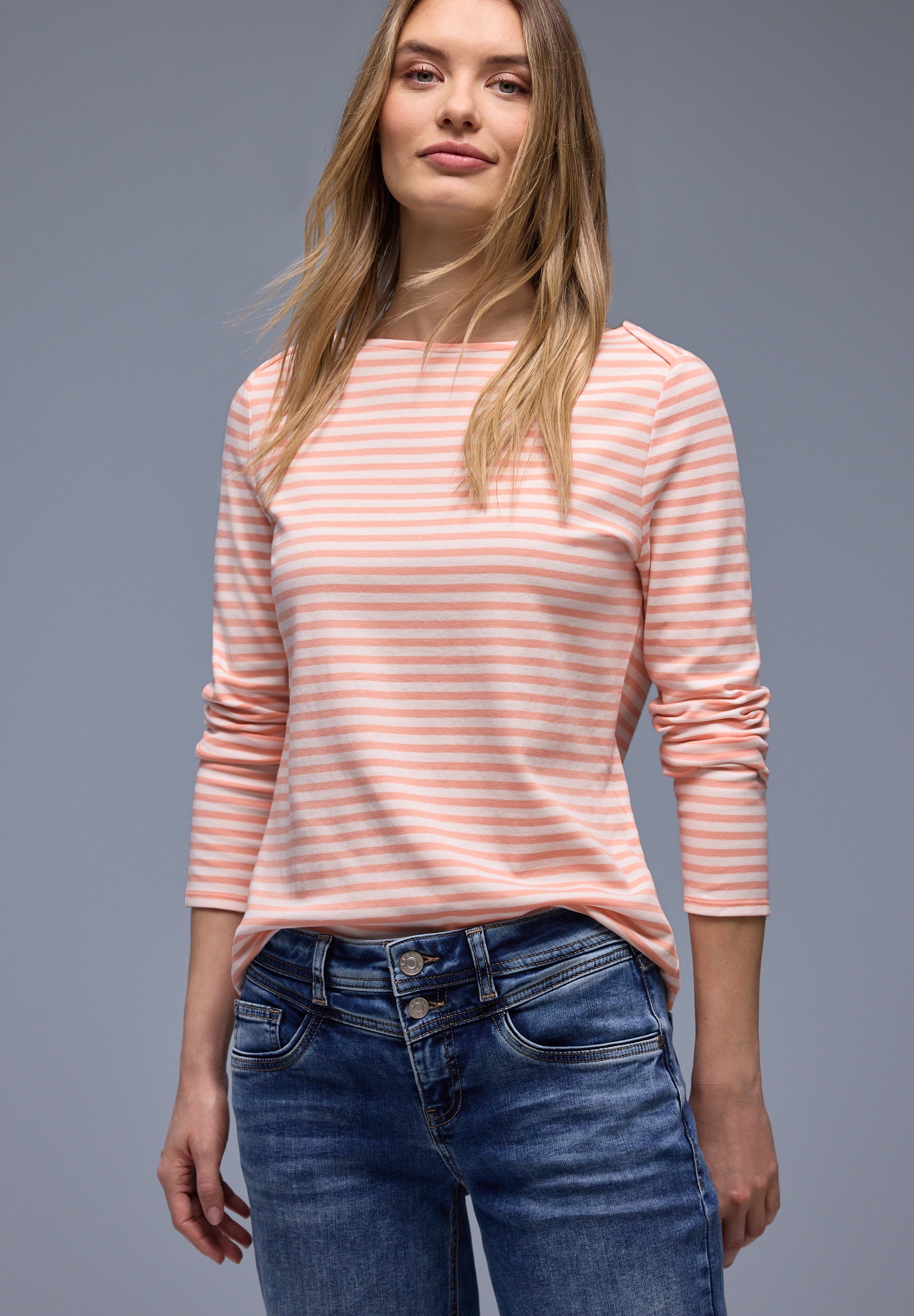 Image of STREET ONE Langarmshirt in Streifen-Optik