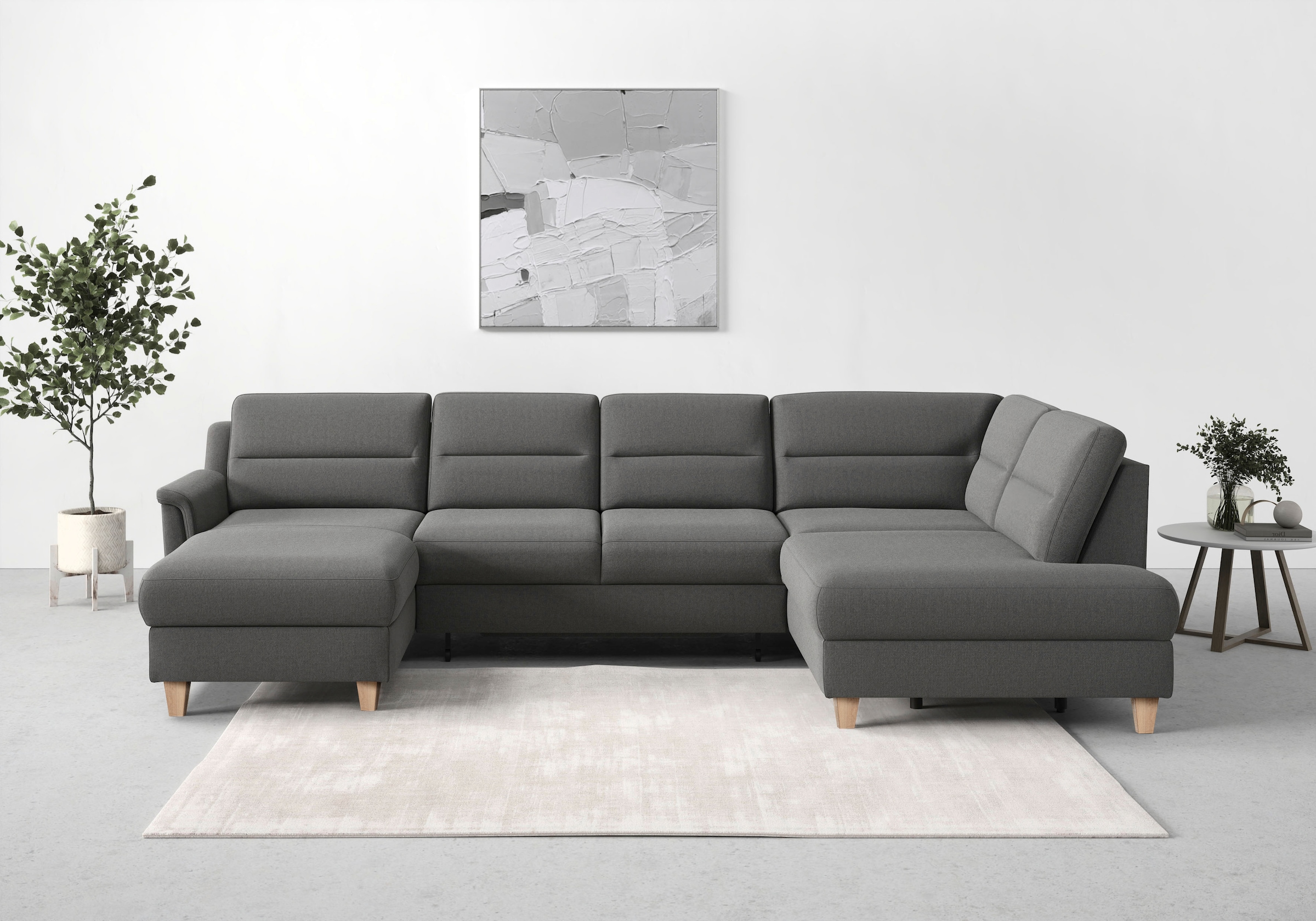 Image of sit&more Wohnlandschaft "Farö U-Form" inklusive Federkern, wahlweise mit Bettfunktion und Bettkasten