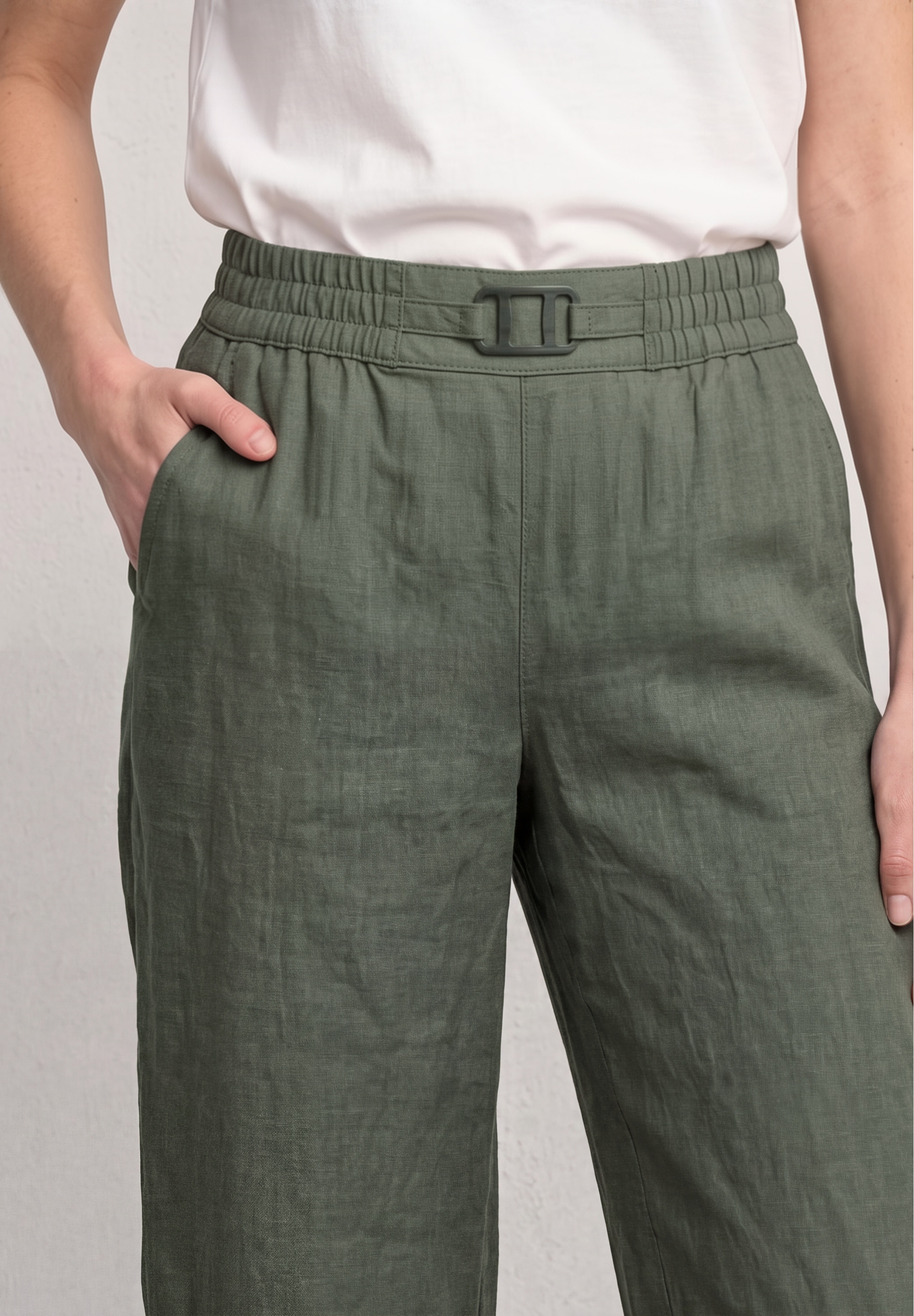 STREET ONE Stoffhose »Style Emee«  Leinenhose mit Schnallendetail