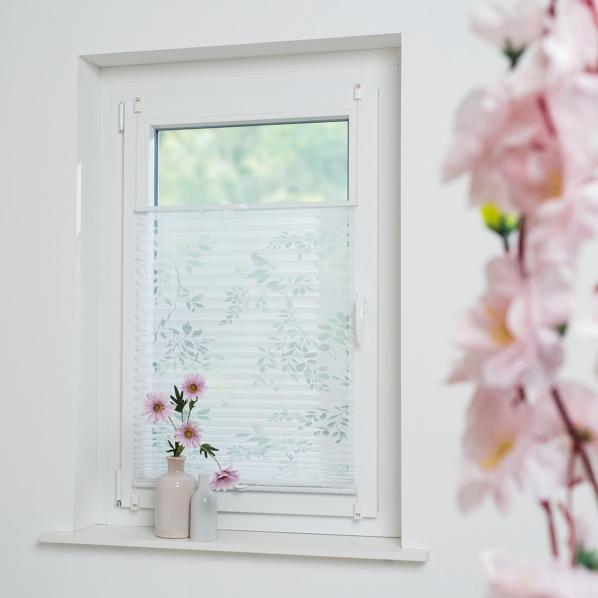 Image of Liedeco Plissee »Ausbrenner Blatt«, Lichtschutz, ohne Bohren, verspannt bei Ackermann Versand Schweiz