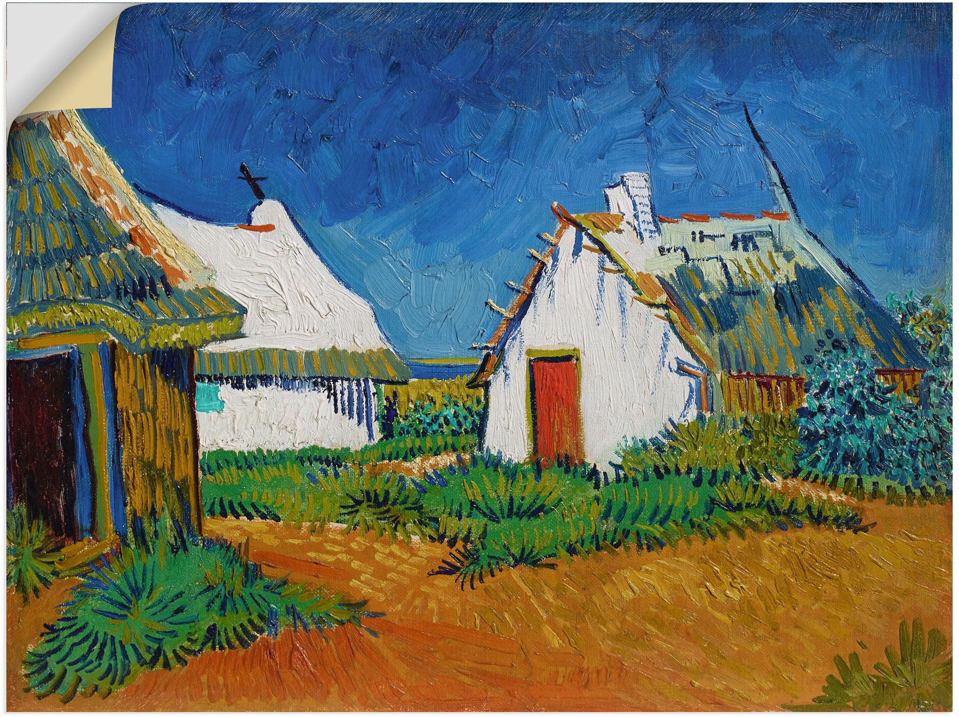 Image of Artland Wandbild »Drei weisse Hütten in Saintes-Maries 1888«, Elemente der Architektur (1 Stück), in vielen Grössen & Produktarten - Alubild, Leinwandbild, Poster, Wandaufkleber bei Ackermann Versand Schweiz